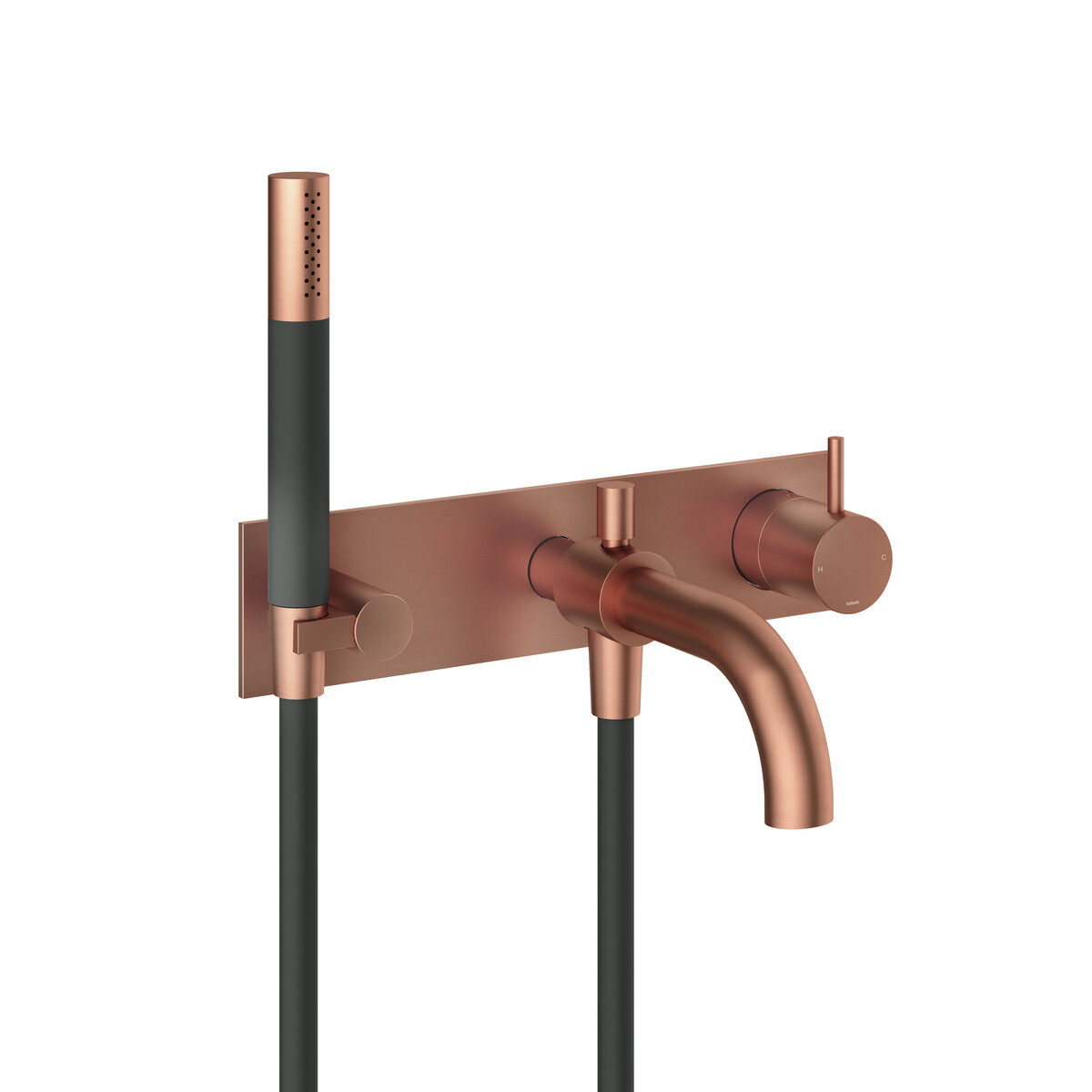 Hotbath Cobber Afbouwdeel - Inbouw Badmengkraan Met Handdoucheset Geborsteld Koper - Living Colours