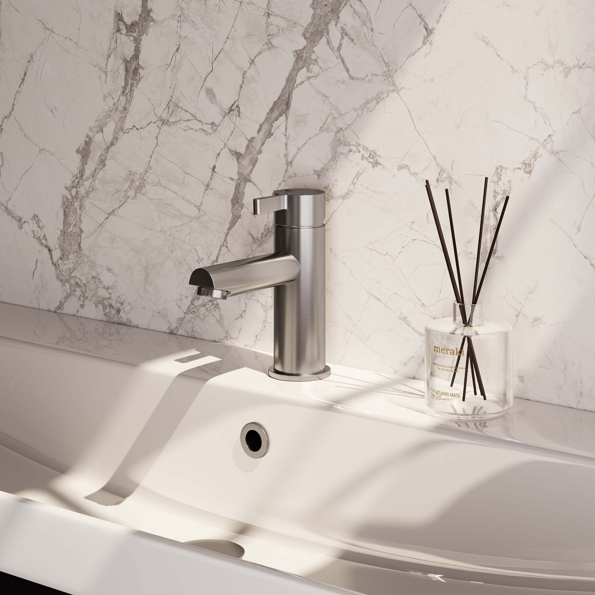 BRAUER Brushed Edition lage opbouw wastafelmengkraan model E RVS geborsteld PVD