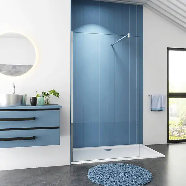 Inloopdouche Magnolia (100x200 cm) met Douchebak Daisy Wit (160x80 cm) - 10mm Helder Glas - Chroom