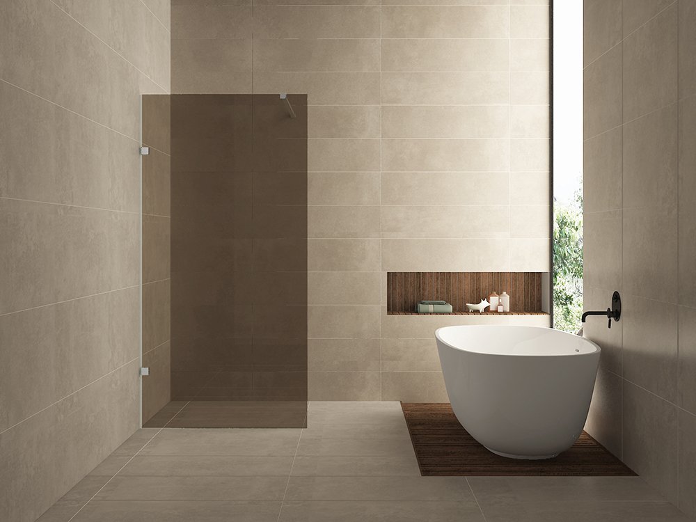 Less inloopdouche 1000 x 2000 x 8 mm nano vintage brons glas/chroom