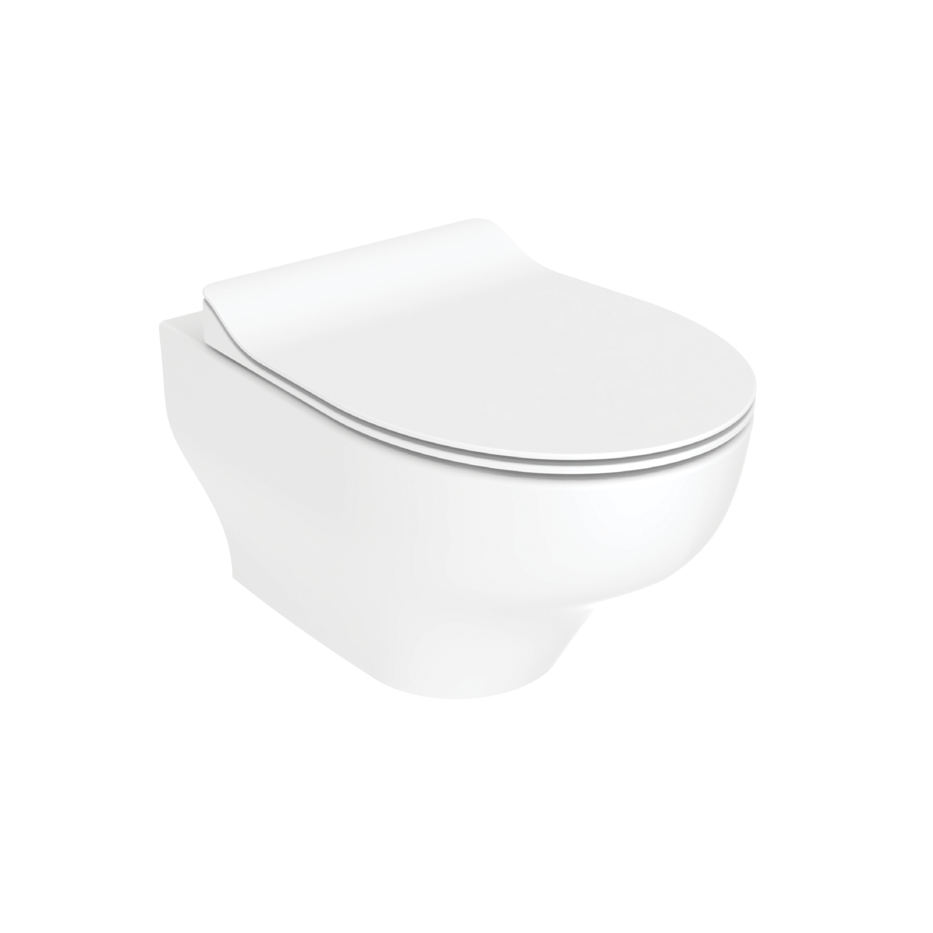 Creavit Ness Hangtoilet - Tornado Flush - Randloos - Zonder Zitting - Glanzend Wit