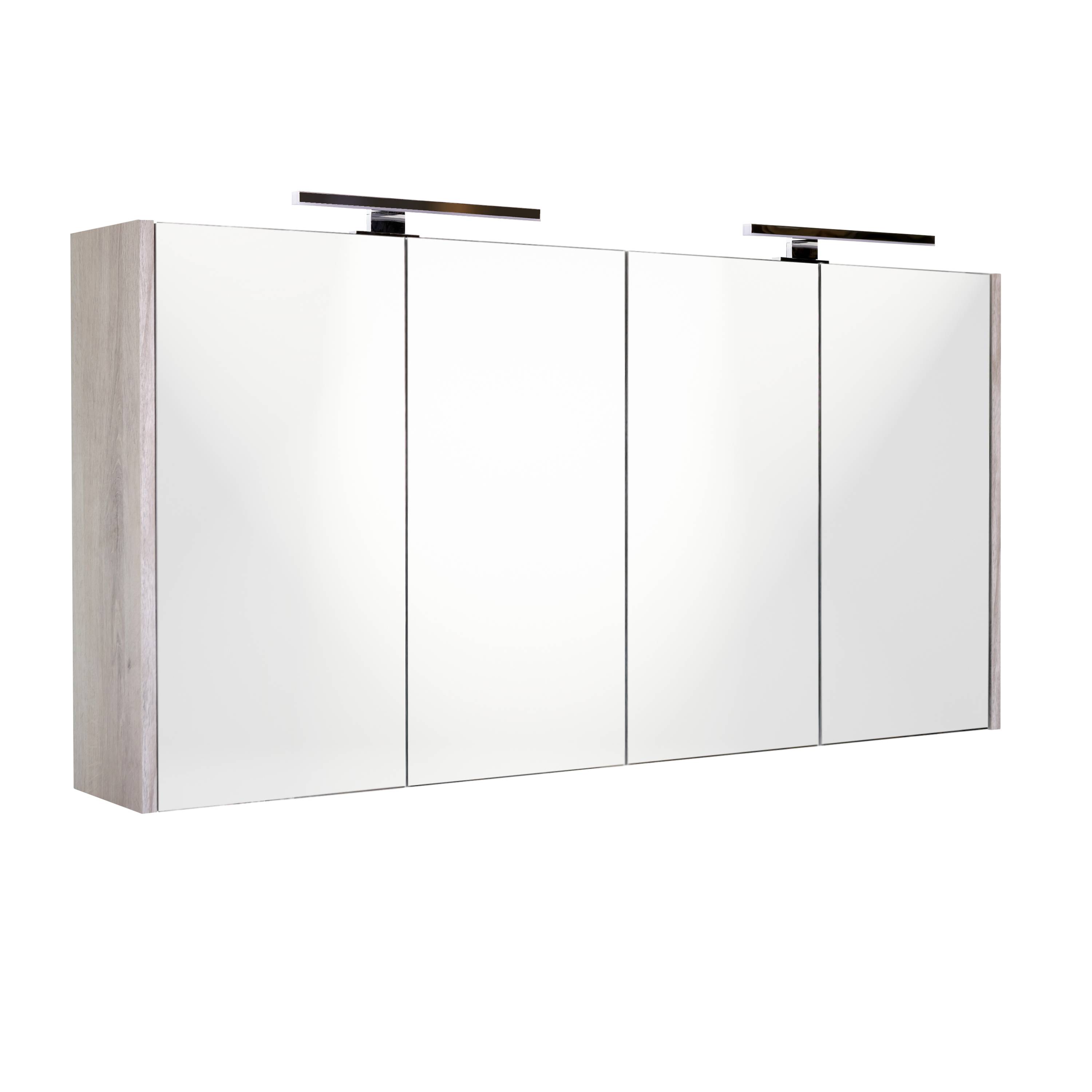 Best-Design Happy-Grey MDF spiegelkast + 2 x verlichting 120x60cm (uitlopend)