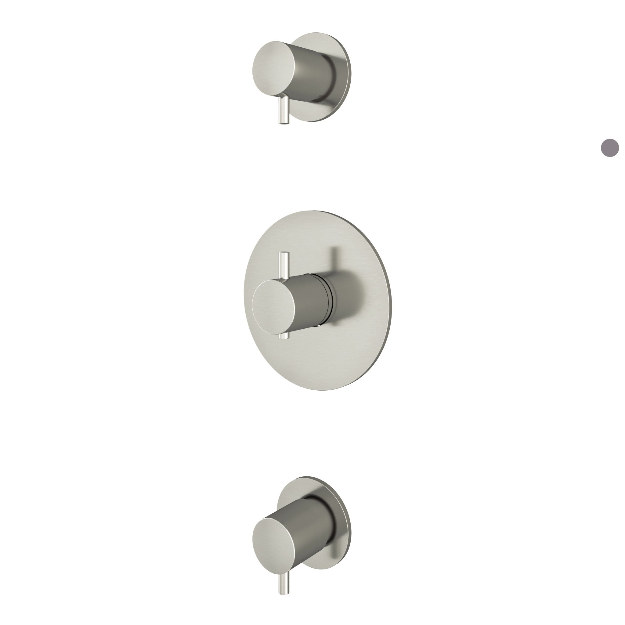 Hotbath Laddy Inbouw Thermostaatkraan Met 2 Stopkranen Rond Geborsteld Nikkel (uitlopend model)