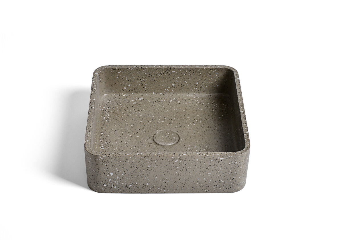 Ideavit Waskom Idea.Zoe 39x39x12 cm Vierkant Terrazzo Grijs/Bruin