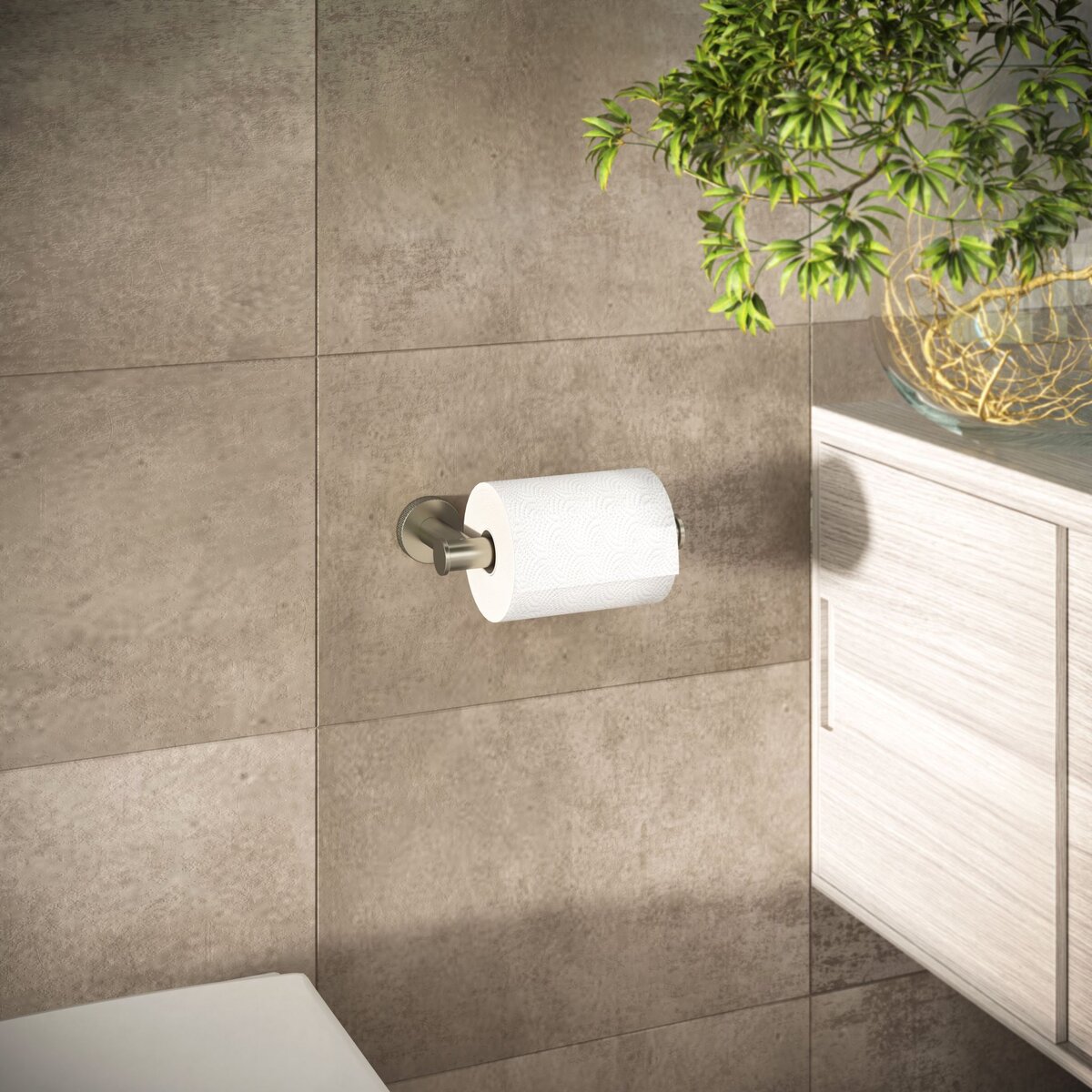 Hotbath Cobber X Toiletrolhouder Geborsteld Nikkel