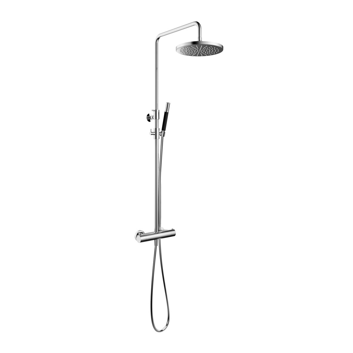 Hotbath Cobber Opbouw Regendoucheset Met Thermostaatkraan Met 30cm Ronde Hoofddouche en Staafhanddouche Chroom