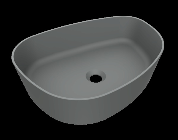 Arcqua Rocker Opbouw Waskom Organisch L 50x38 Mat Grijs