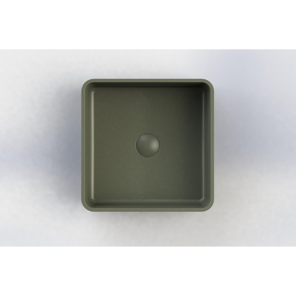 Opbouw Waskom Arcqua Case Vierkant 37x37 Mat Groen