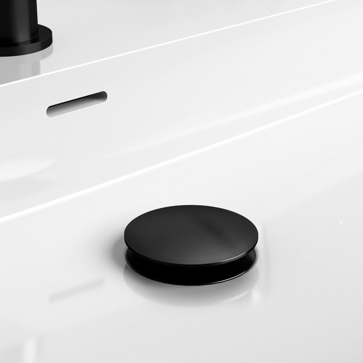 Clou Pollux Afvoerplug met Afdekkap niet Afsluitbaar 8x6.5 cm Mat Zwart
