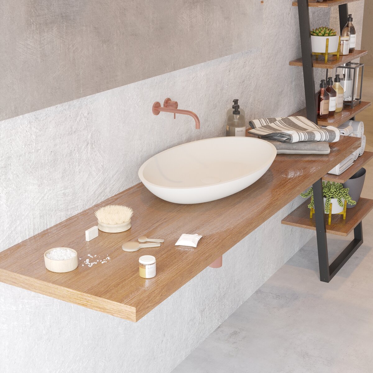 Ideavit Opbouw Waskom Solidjazz 70x40x9 cm Solid Surface Mat Wit