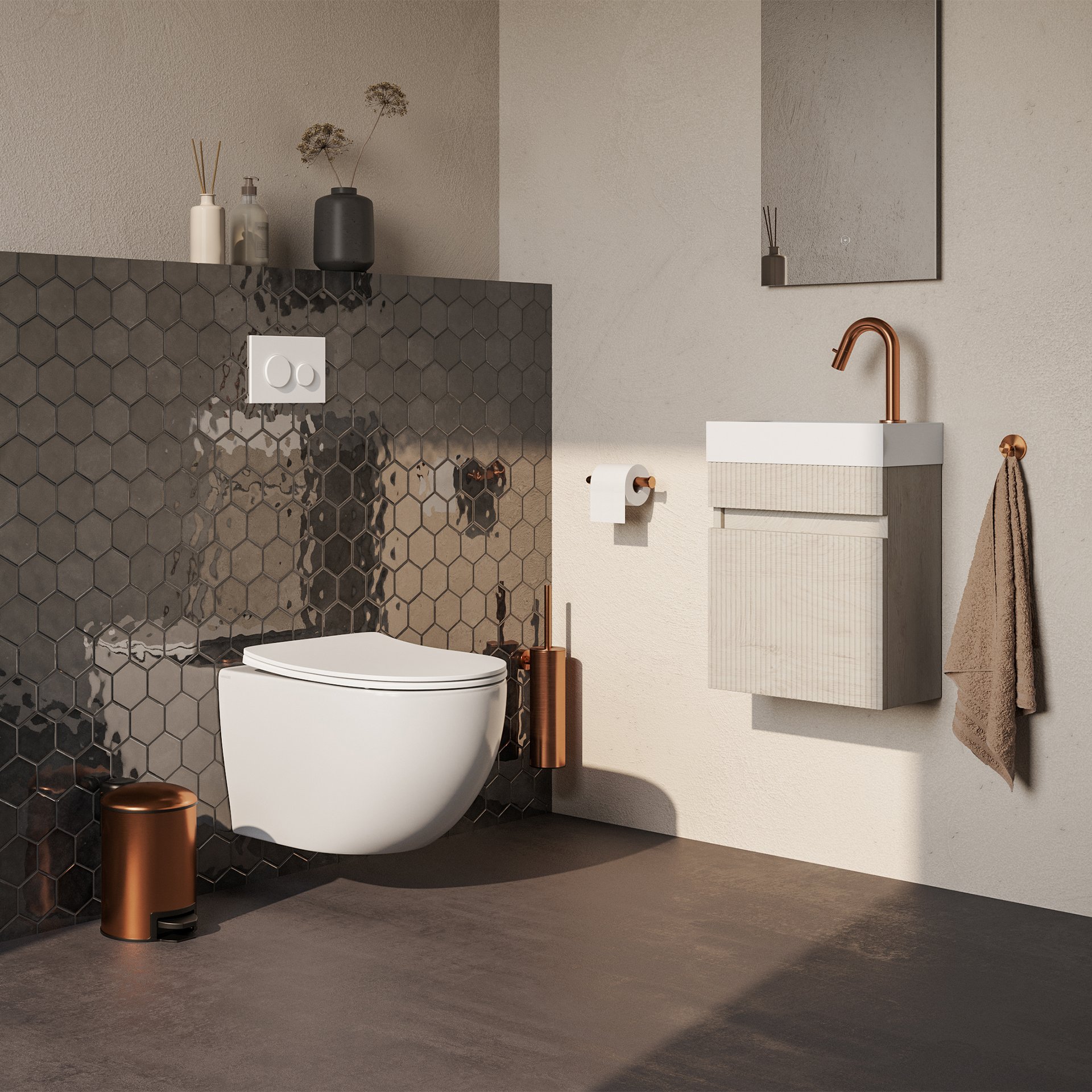 BRAUER Tornado hangend toilet incl. bril met bevestigingen in zes beschikbare kleuren