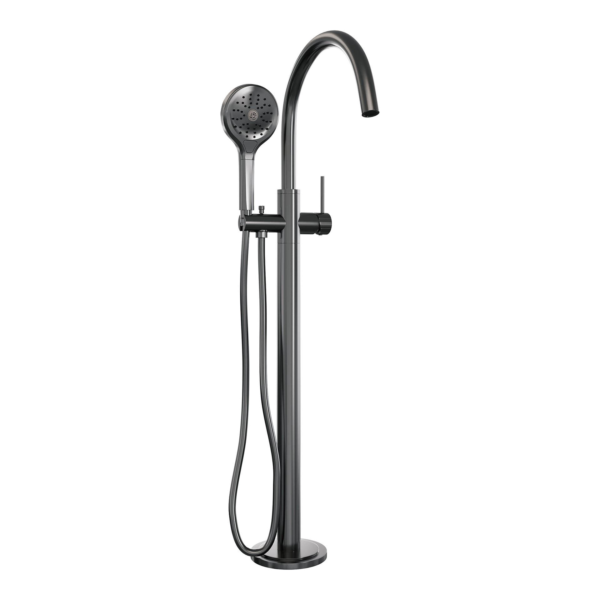 BRAUER Stripe vrijstaande badmengkraan SET 02 met 3-standen handdouche en doucheslang gunmetal geborsteld PVD