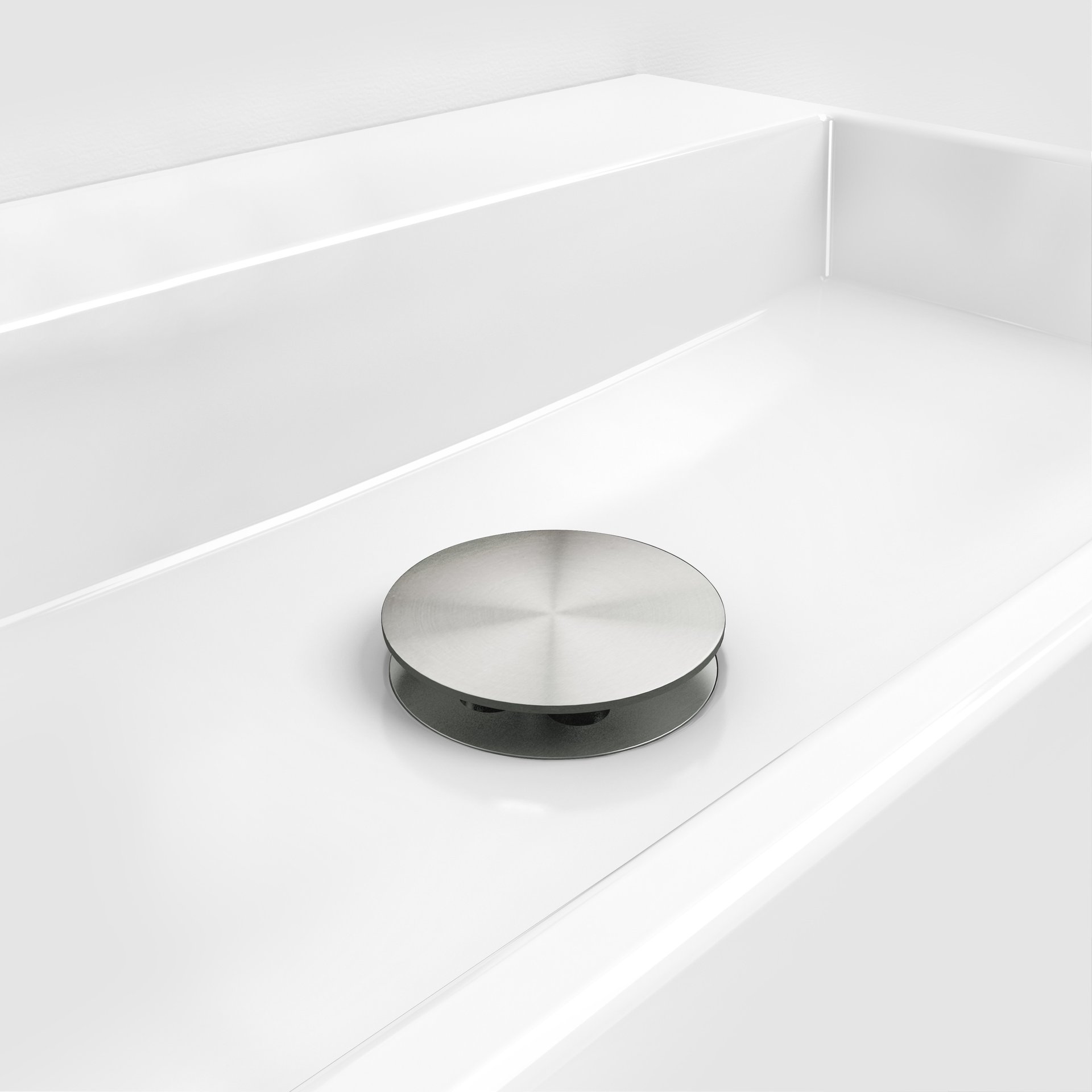 Clou Mini Wash Me Afvoerplug met Afdekkap niet Afsluitbaar 8x5.5 cm Geborsteld RVS