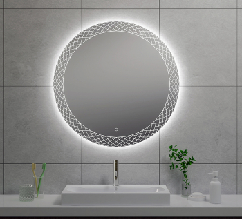 Badkamerspiegel Wiesbaden Deco Rond met LED Dimbaar Verlichting Condensvrij 80 cm (uitlopend)