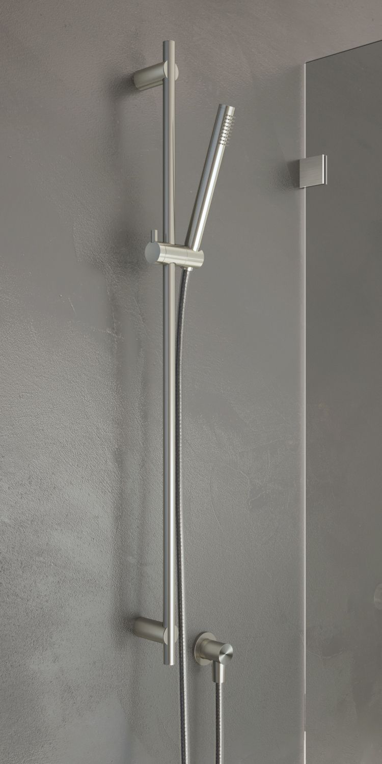 Hotbath Archie Glijstang met handdouche en wanduitlaat RVS