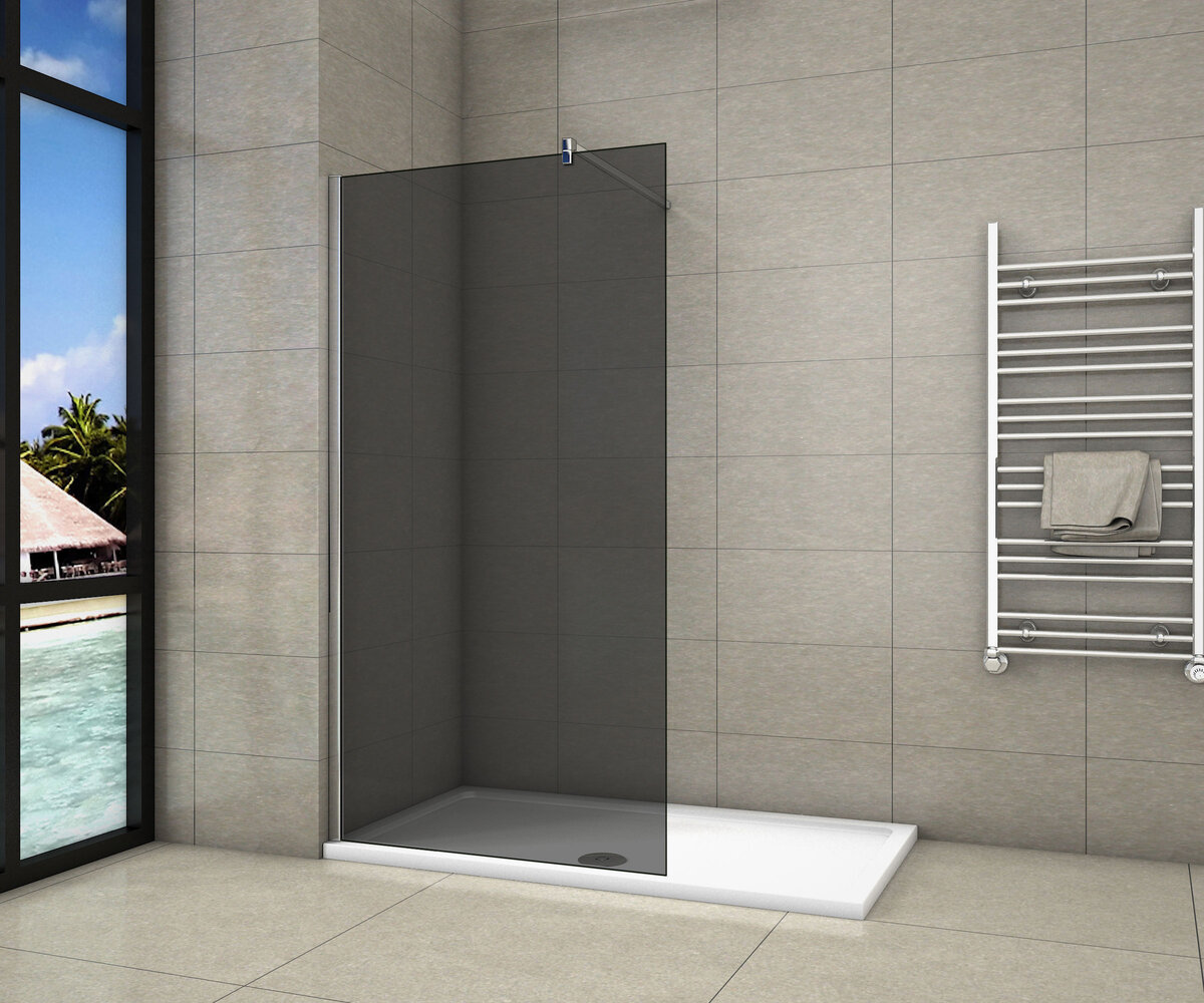 Inloopdouche Black Dahlia 100x200 8mm Rookglas Antikalk Chroom