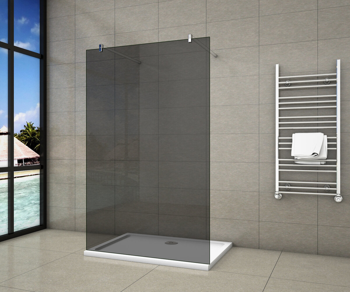 Inloopdouche Vrijstaand Black Dahlia 80x200 8mm Rookglas Antikalk Chroom