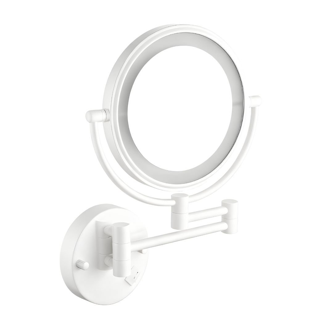 Best-Design "White-Steiner" wand cosmeticaspiegel incl. LED verlichting mat-wit