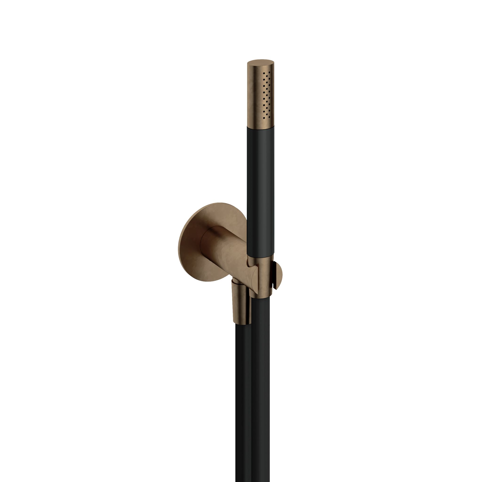 Hotbath Cobber Staafhanddouche Met Wandsteun, Muuruitslaat En Doucheslang 150cm Verouderd Messing - Living Colours