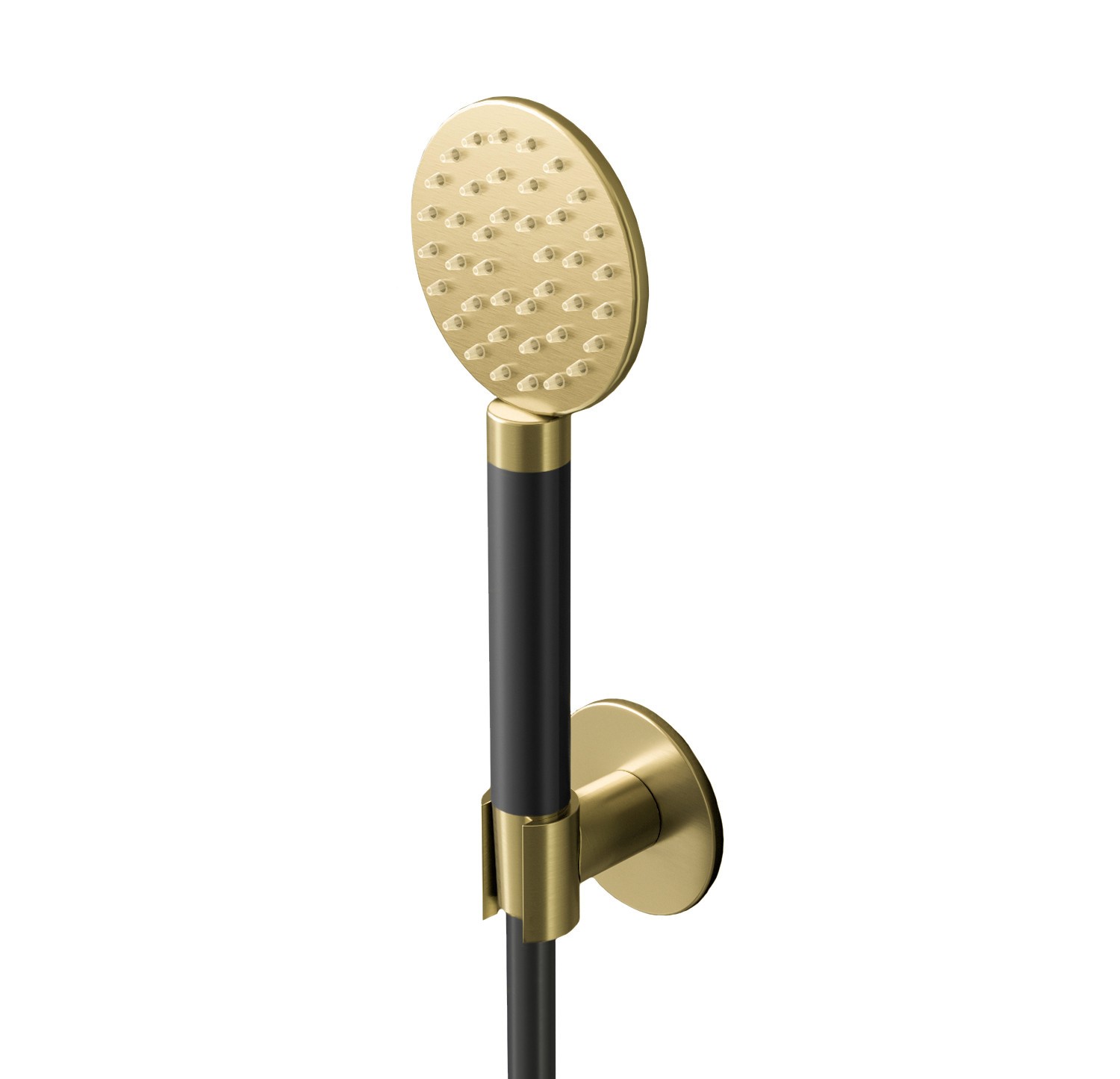 Hotbath Cobber Ronde Handdouche Met Wandsteun En Doucheslang 150cm Geborsteld Messing PVD