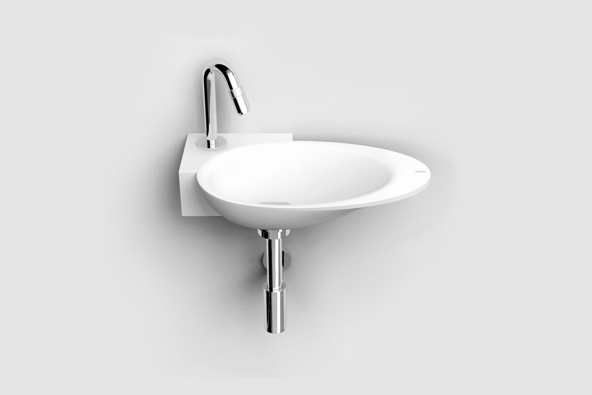 Clou First fonteinkom 38.8x24.6cm kraangat links Aluite Wit mat