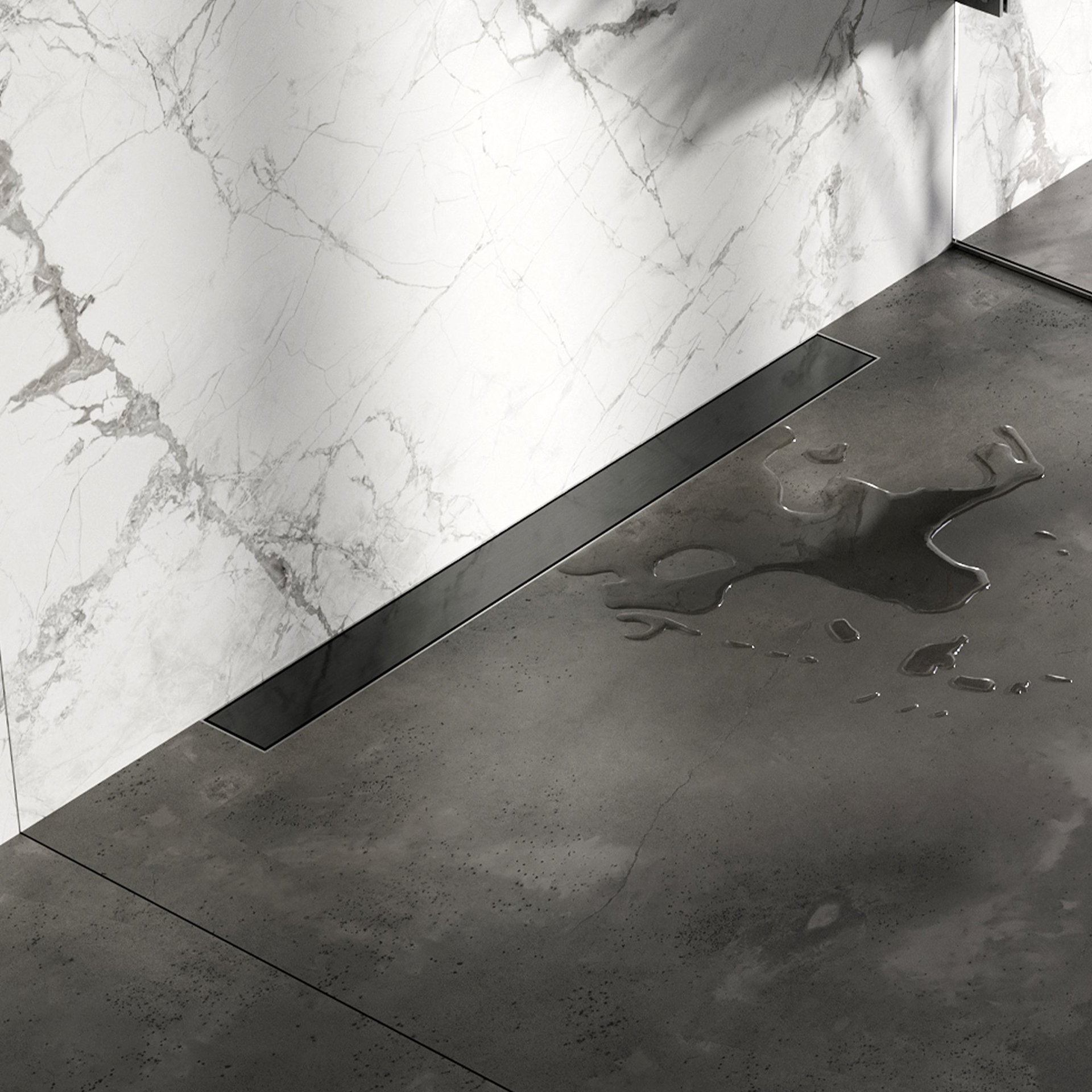 BRAUER Douchegoot met multifunctioneel rooster en flens voor wandmontage 7 x 70 gunmetal geborsteld PVD