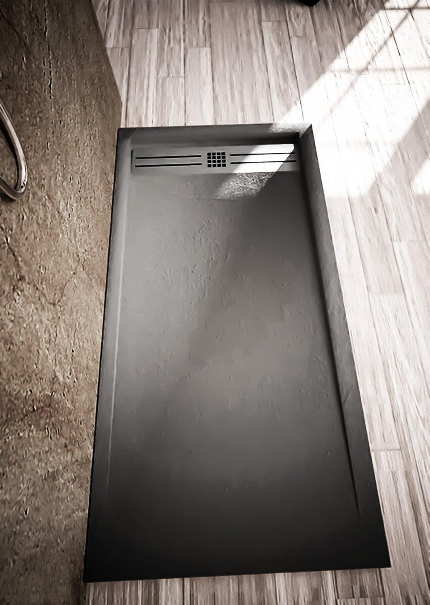 Creavit Aloni Elite Flat Composietsteen Douchebak Wit 180x90x3cm