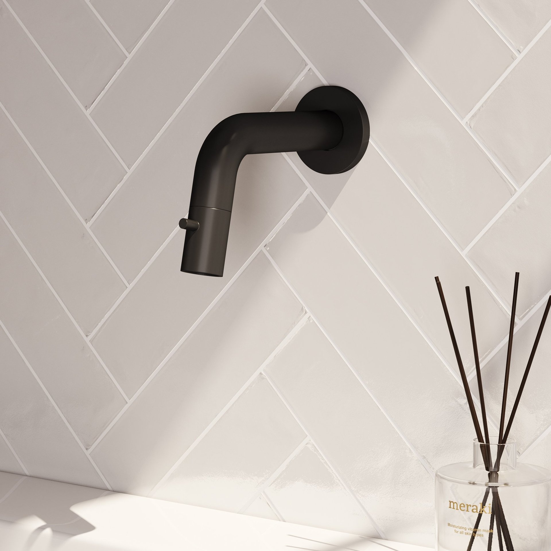 BRAUER Black Edition inbouw fonteinkraan inkortbaar mat zwart