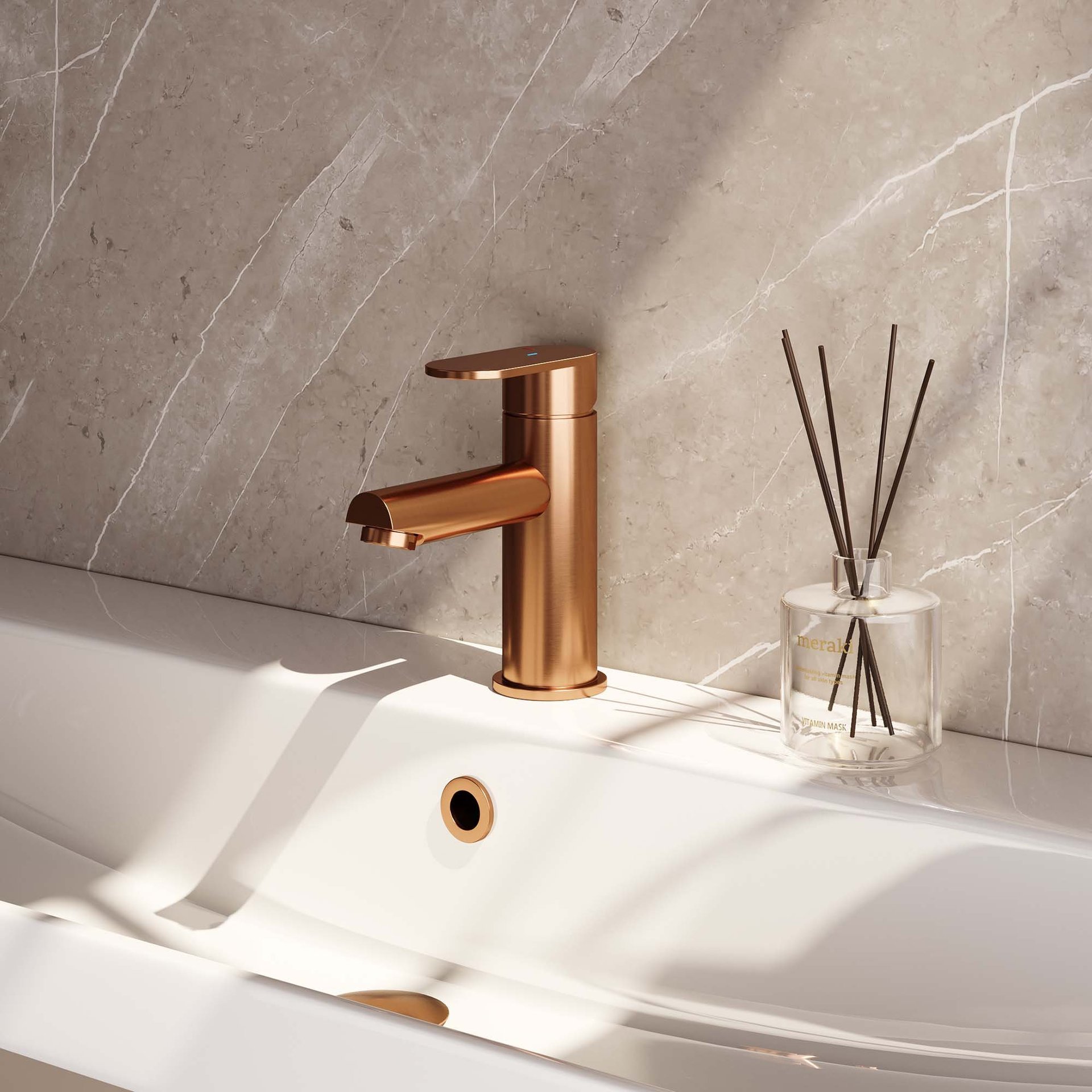 BRAUER Copper Edition lage opbouw wastafelmengkraan model C koper geborsteld PVD