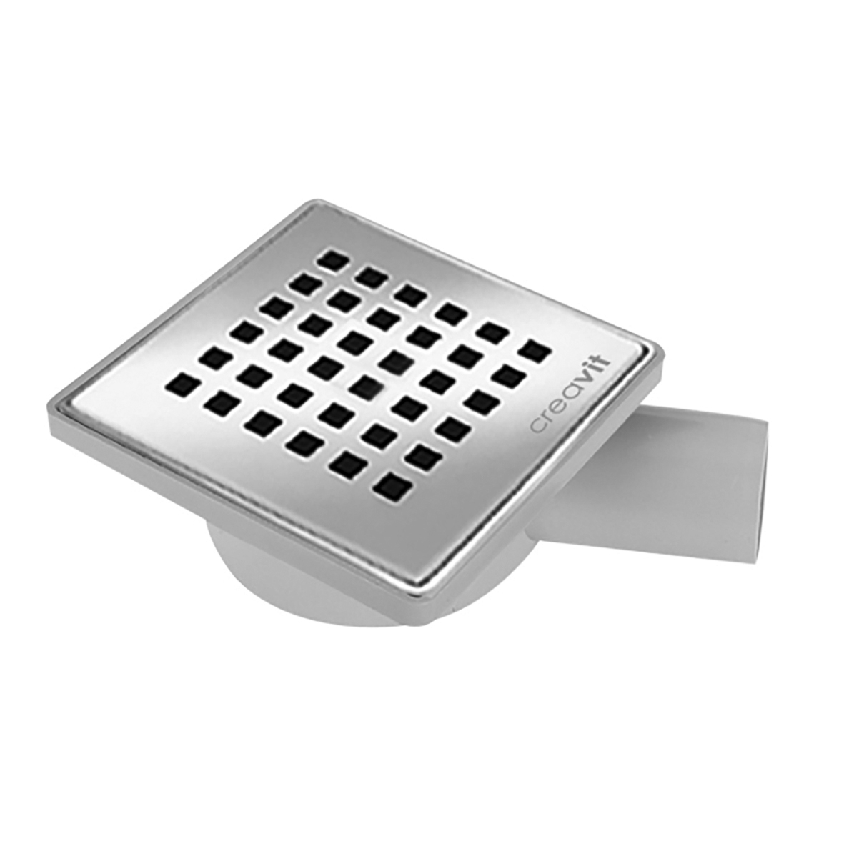 Creavit Doucheput met zij-aansluiting 15x15 Inox