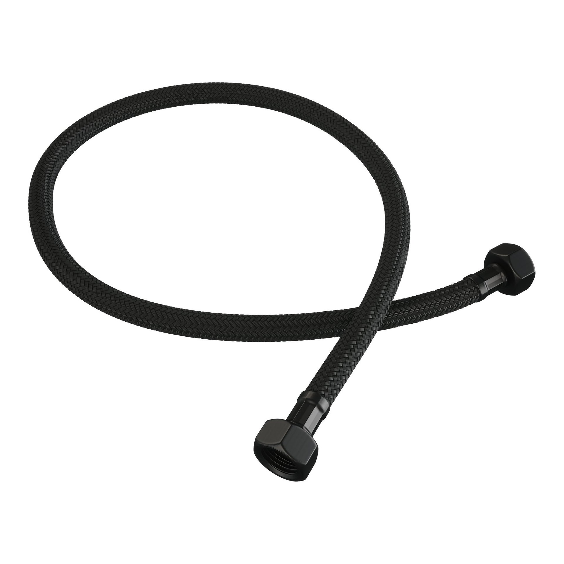 BRAUER Black Carving hoekstopkraan compleet met slang mat zwart