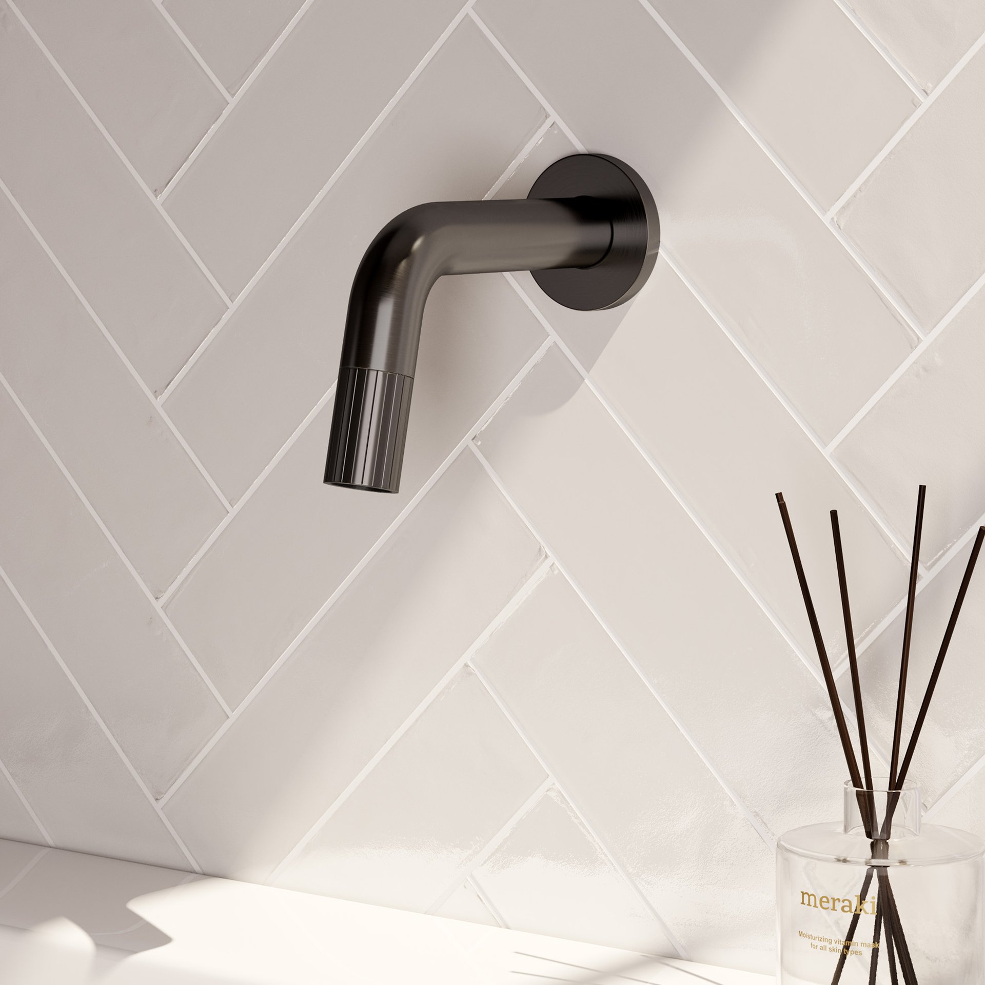 BRAUER Stripe inbouw fonteinkraan inkortbaar gunmetal geborsteld PVD