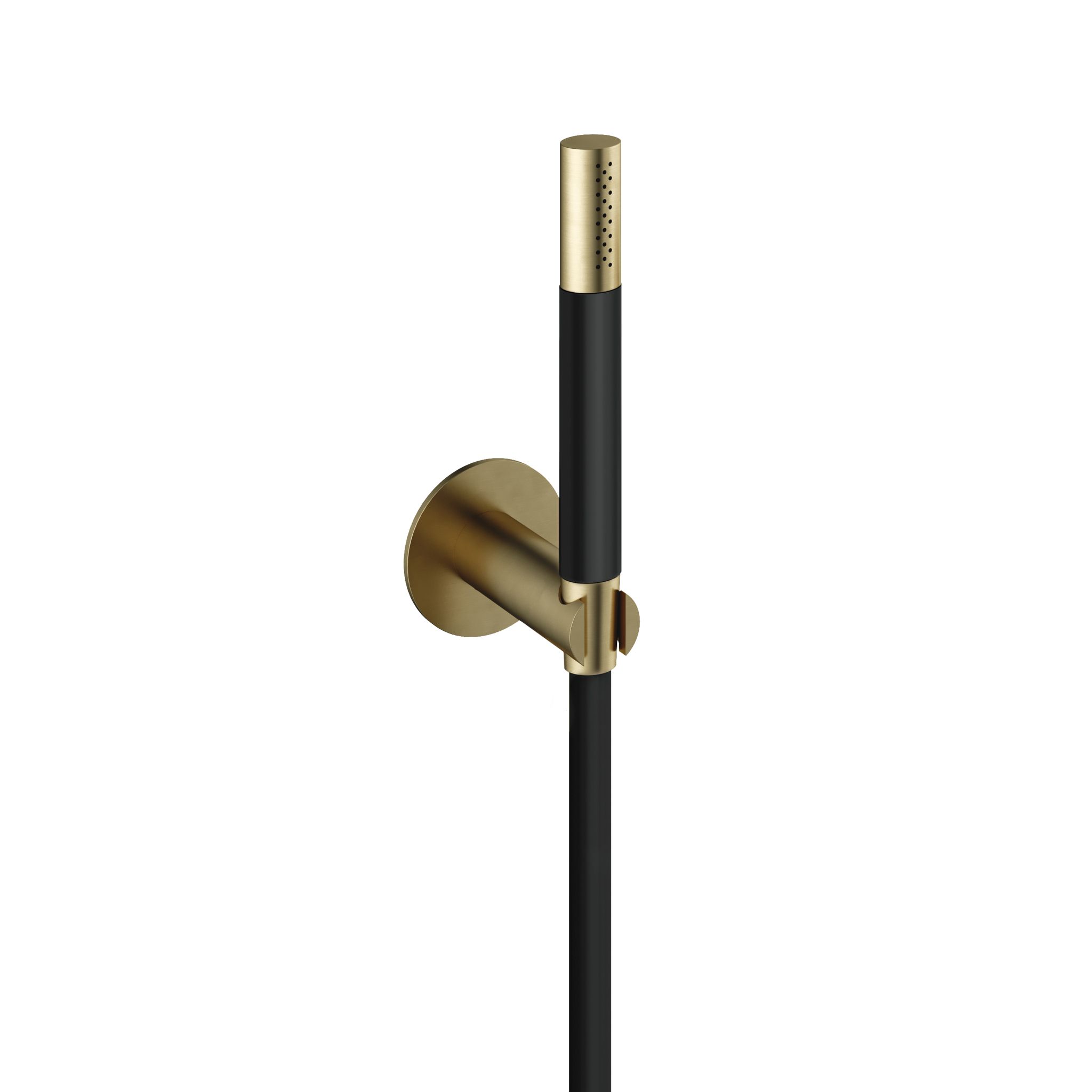 Hotbath Cobber Staafhanddouche Met Wandsteun En Doucheslang 150cm Geborsteld Messing - Living Colours
