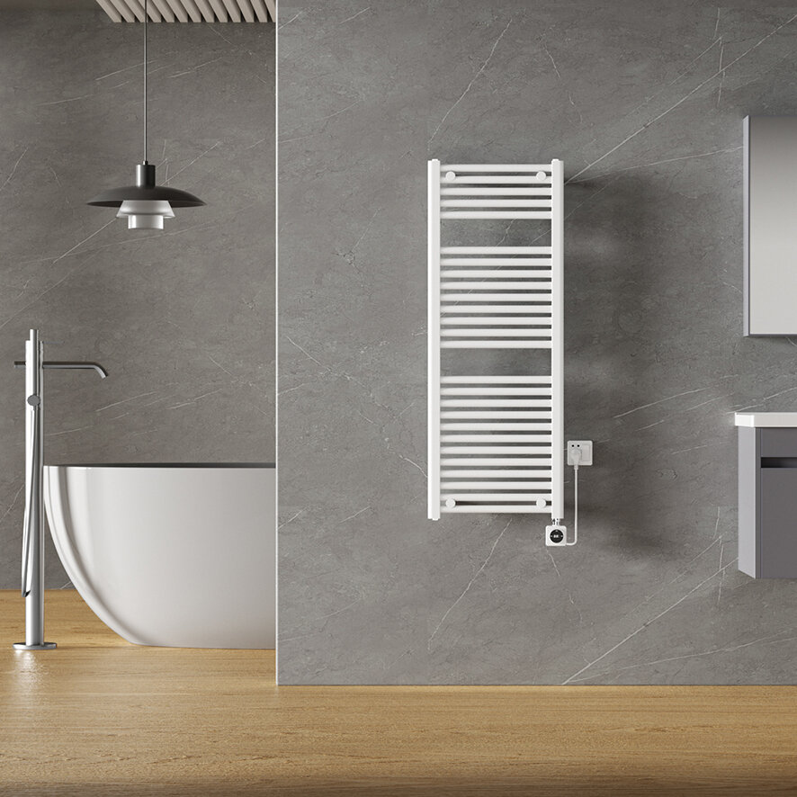 Elara Elektrische Radiator Smart WiFi 118.5x45 cm Glans Wit