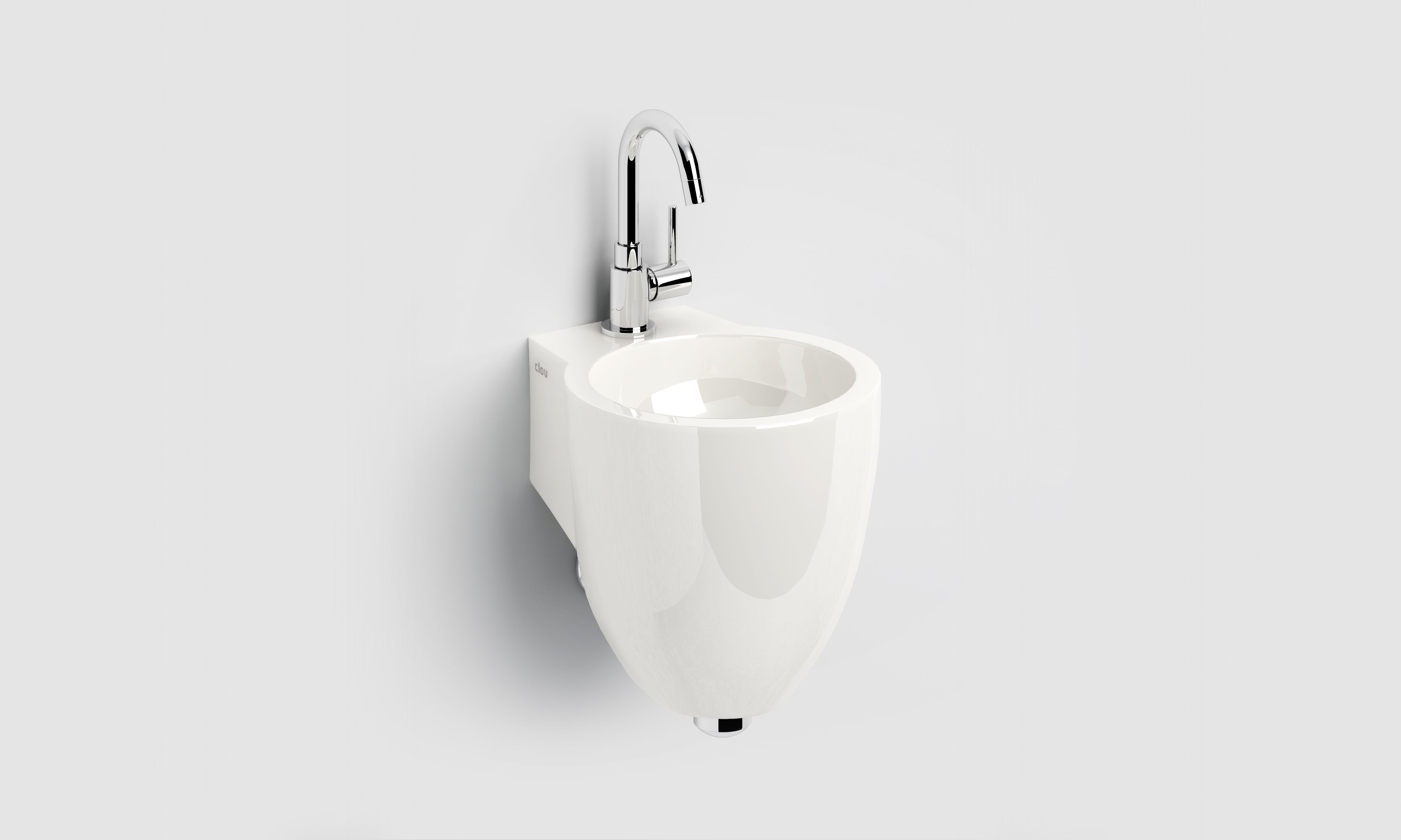 Clou Flush 6 fontein 27x10cm voorbewerkt kraangat mineraalsteen Wit