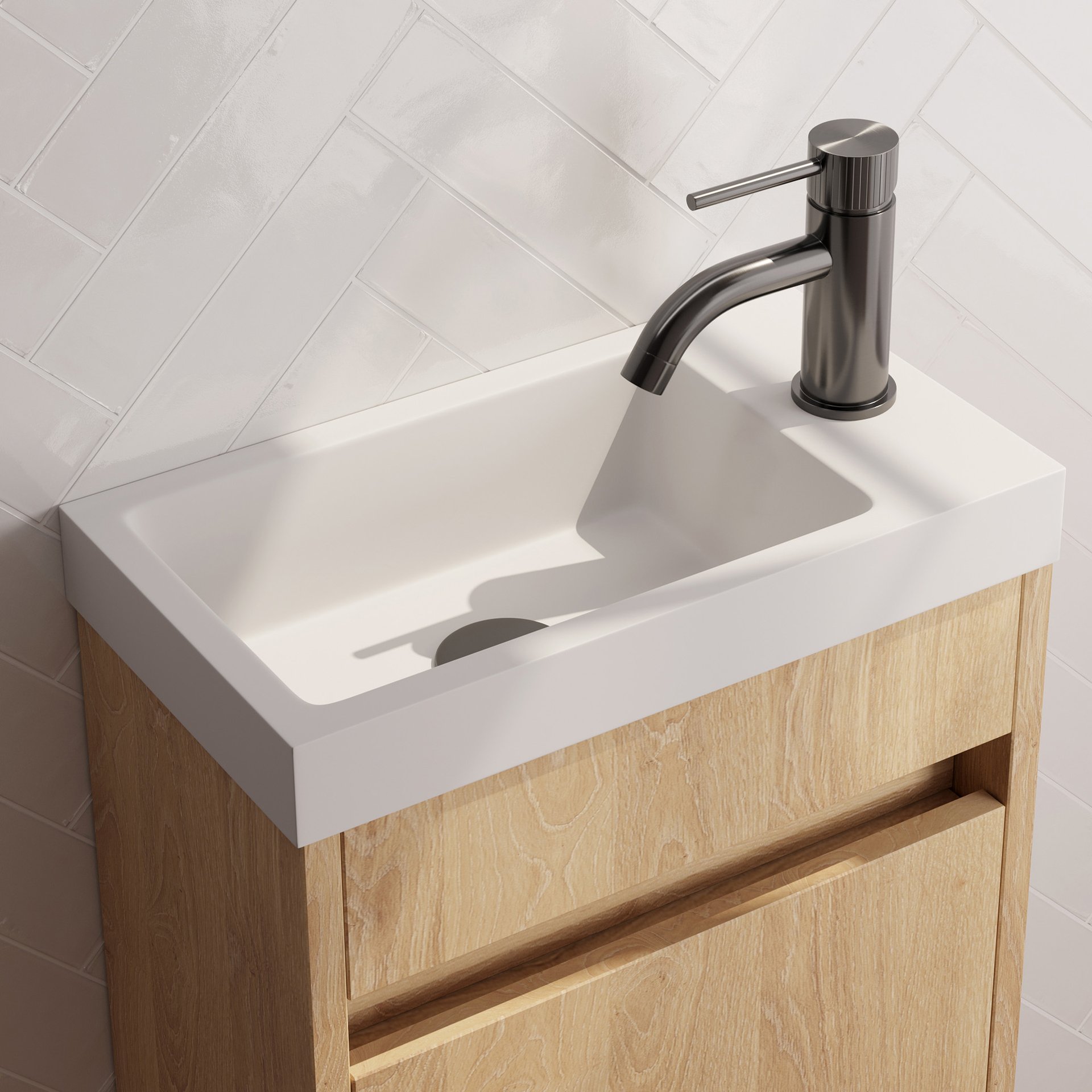 BRAUER Stripe opbouw fonteinkraan gunmetal geborsteld PVD