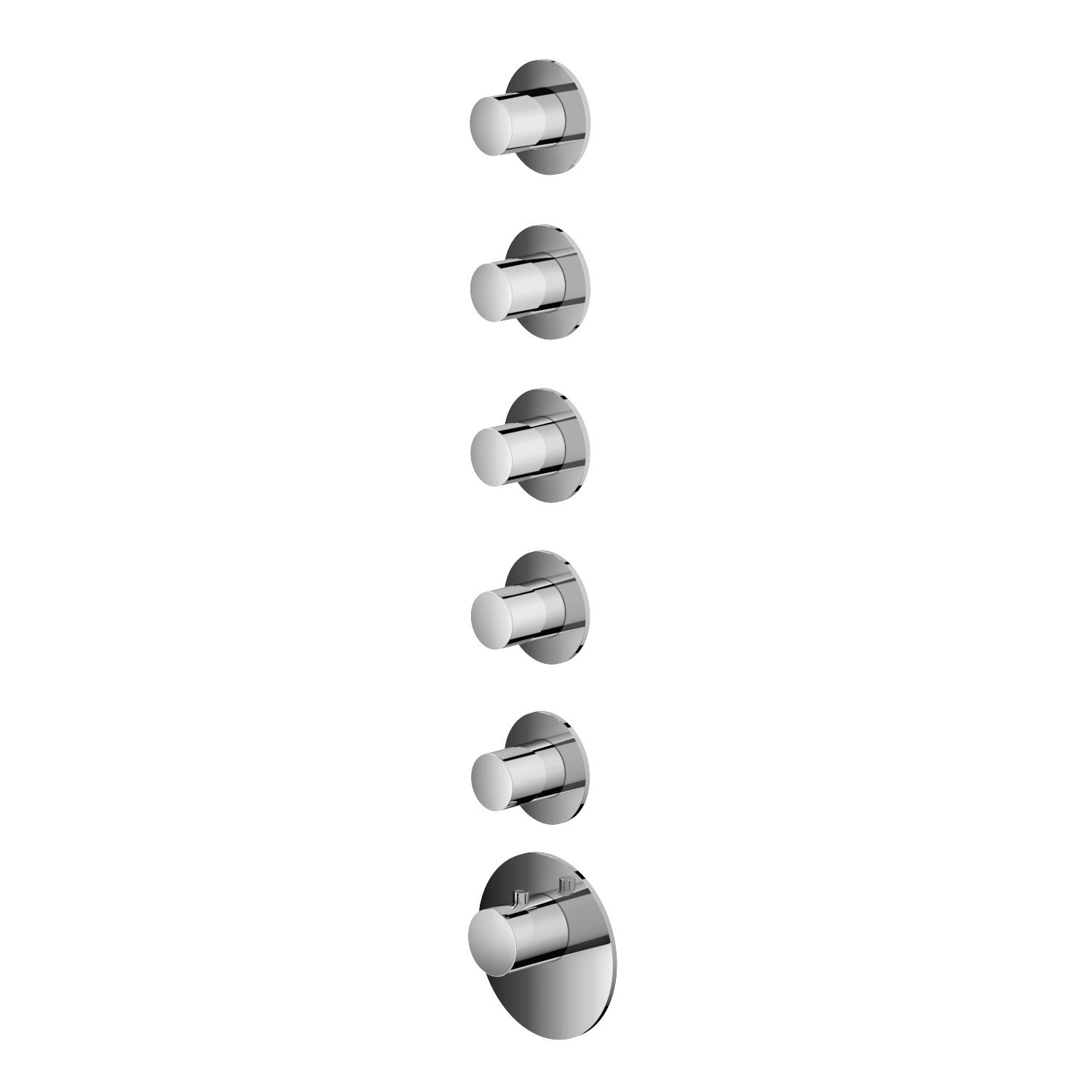 Hotbath Mate Afbouwdeel High Flow Thermostaat Met 5 Stopkranen Geborsteld Nikkel Rond