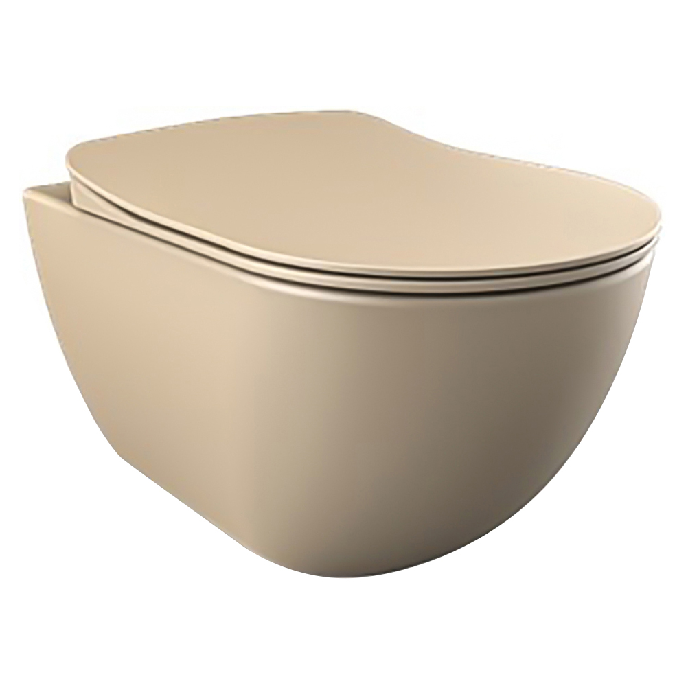 Creavit Rimoff Ophang Wc Zonder Sproeier (Bidet), Mat Cappucino