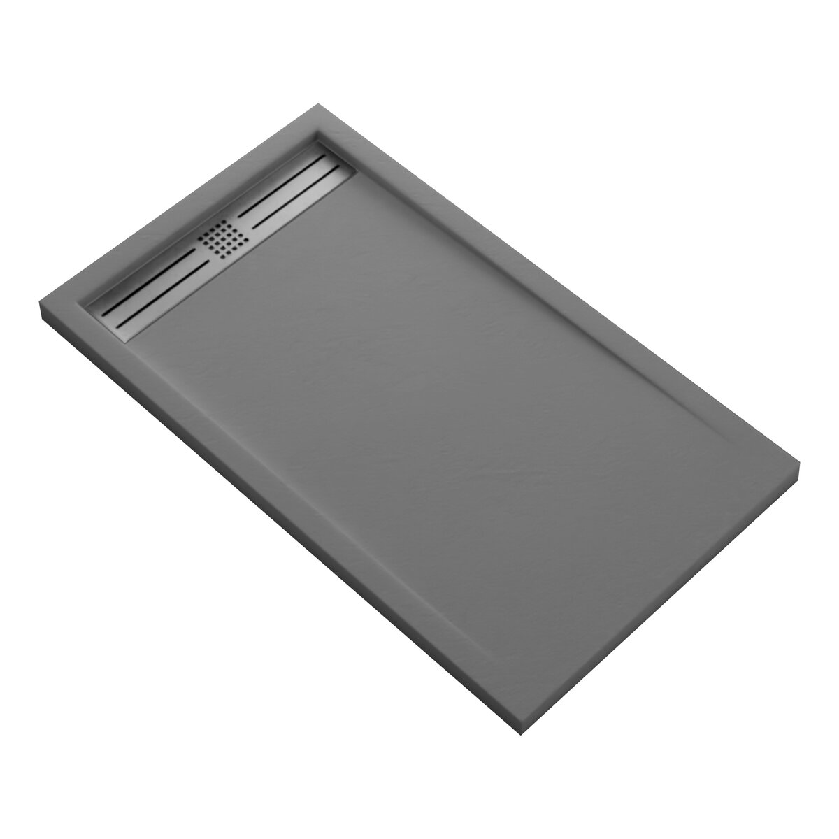 Creavit Aloni Elite Flat Composietsteen Douchebak Grijs 160x90x3cm