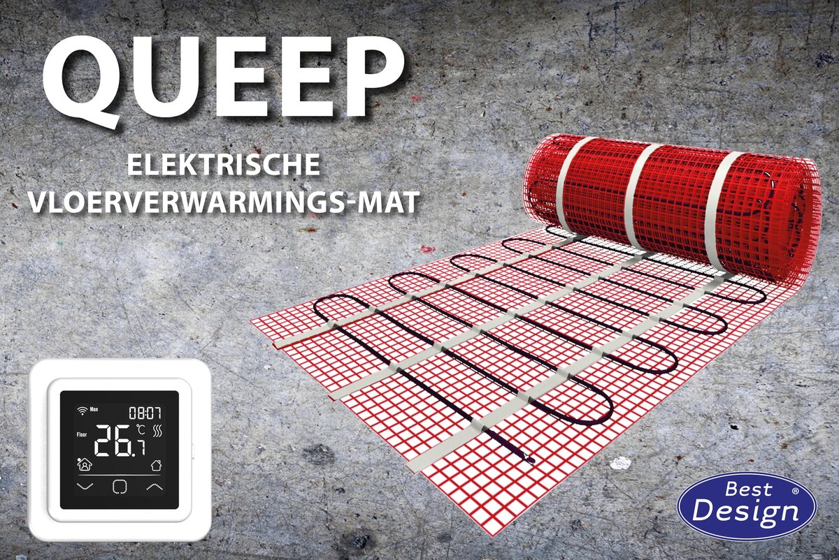 Best-Design Queep elektrische vloerverwarmings-mat 1.5 m2