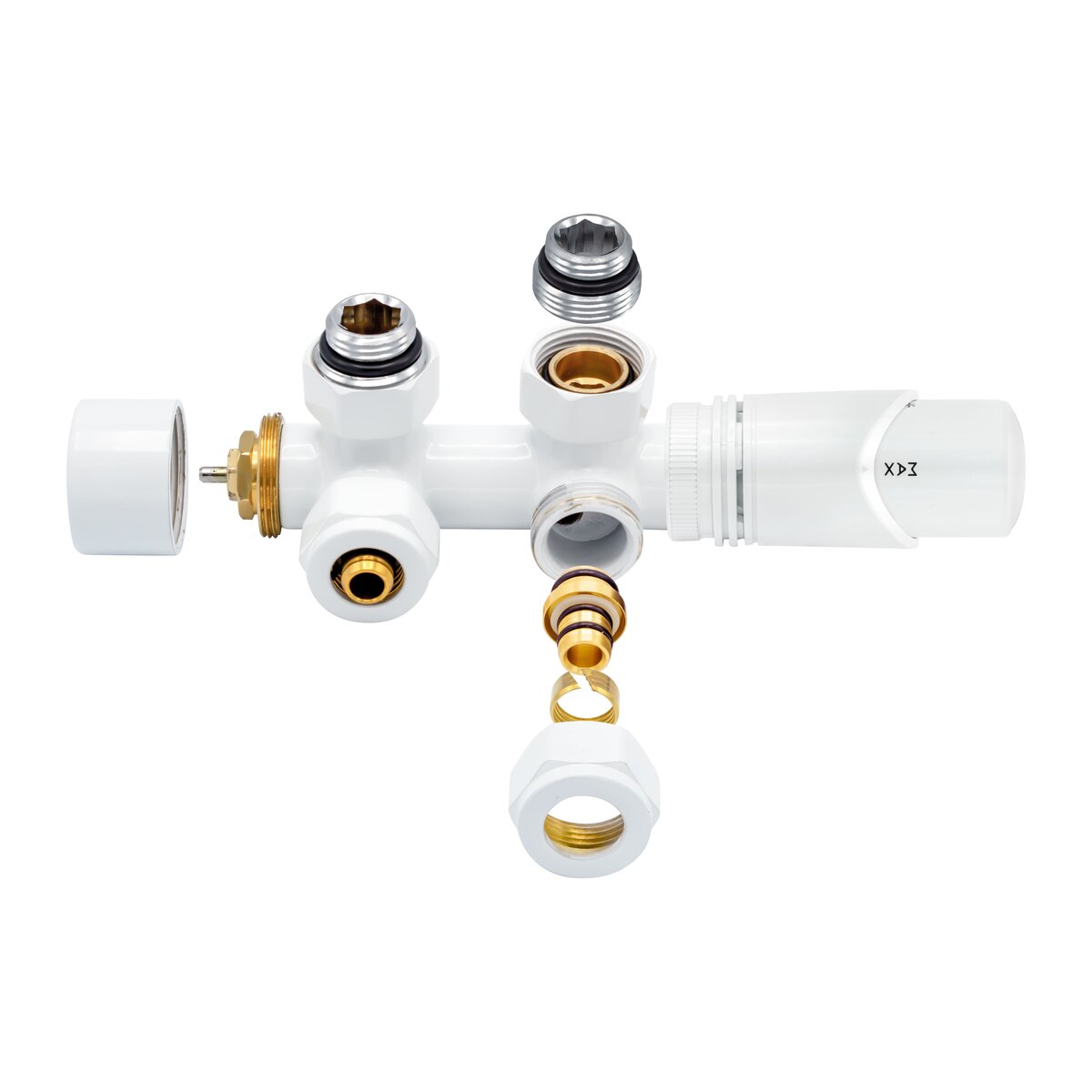 Belrad Thermostatische Radiatorkraan Haaks Wit