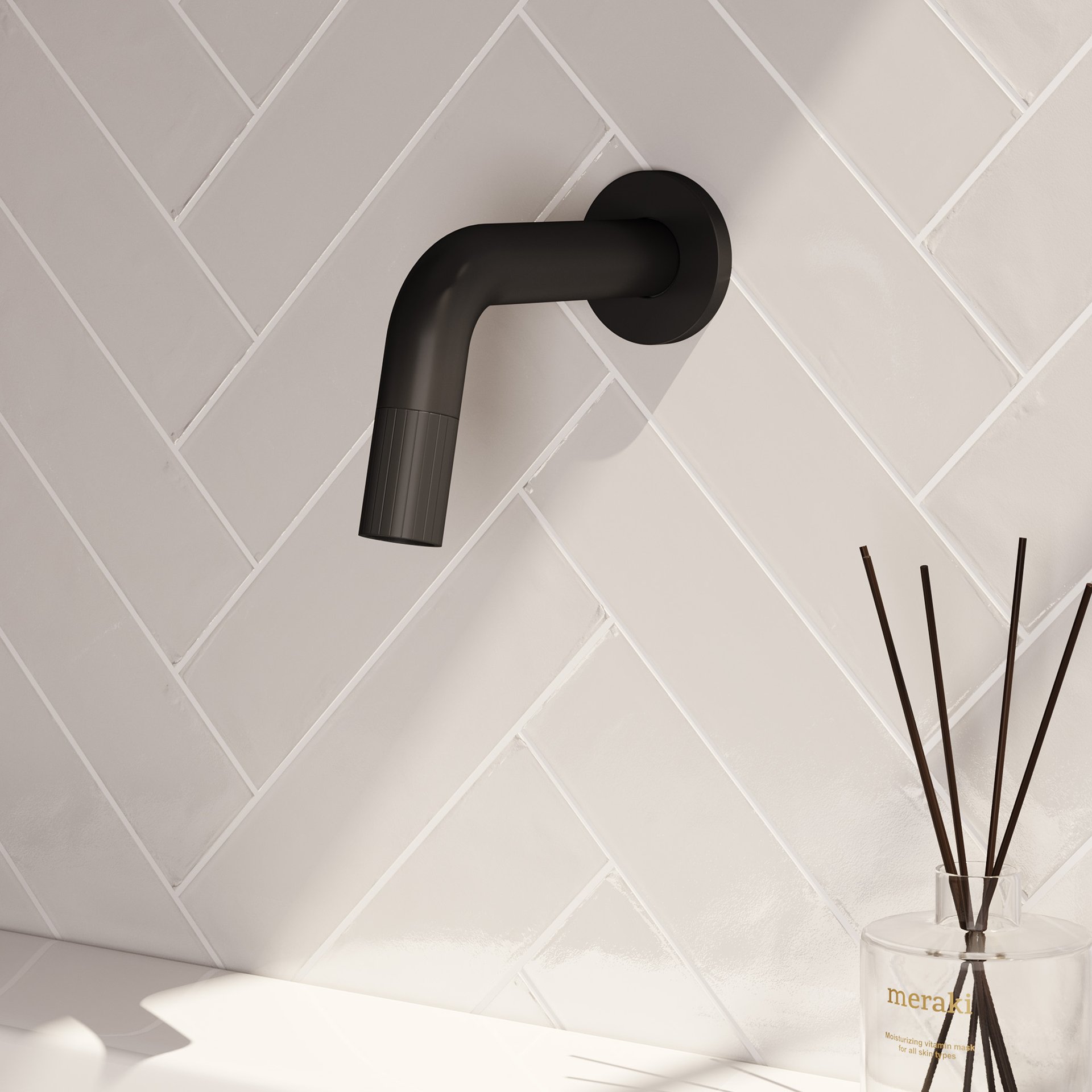 BRAUER Stripe inbouw fonteinkraan inkortbaar mat zwart
