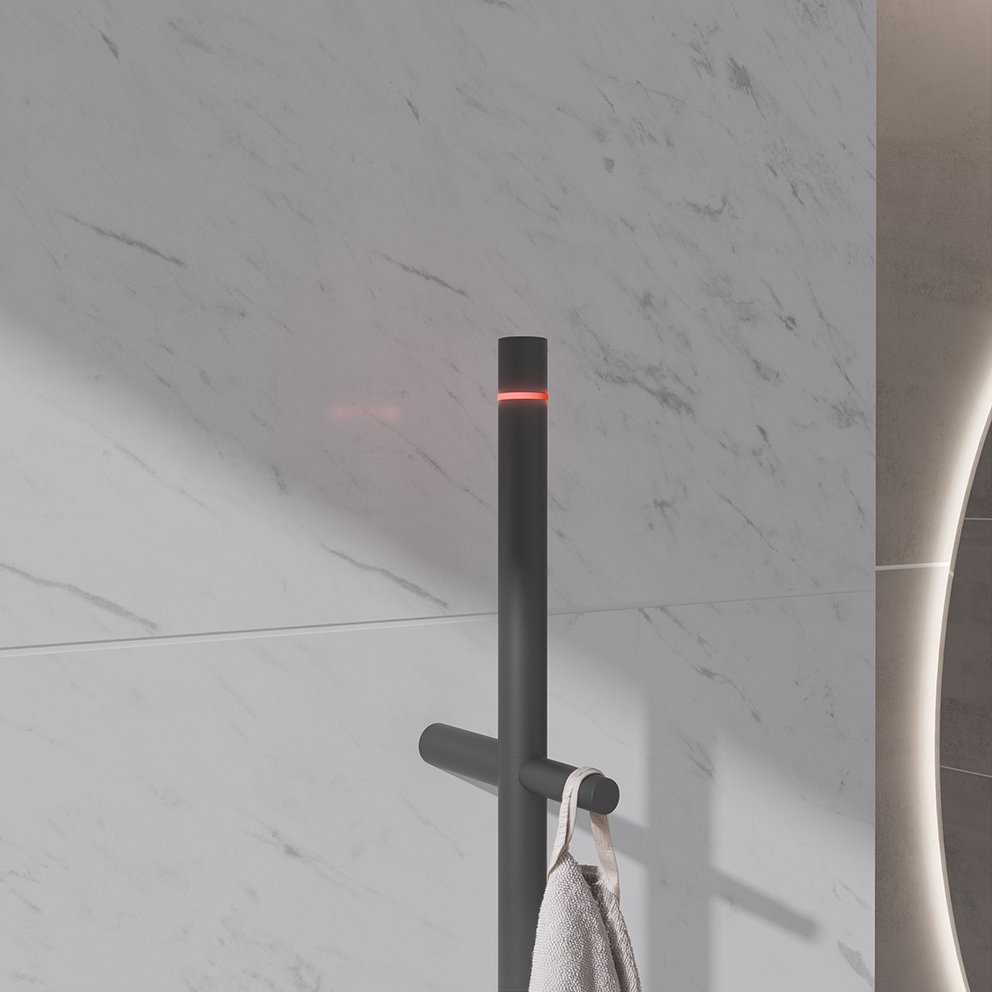 Callista elektrische staafhanddoekradiator 60 Watt 150 cm gunmetal