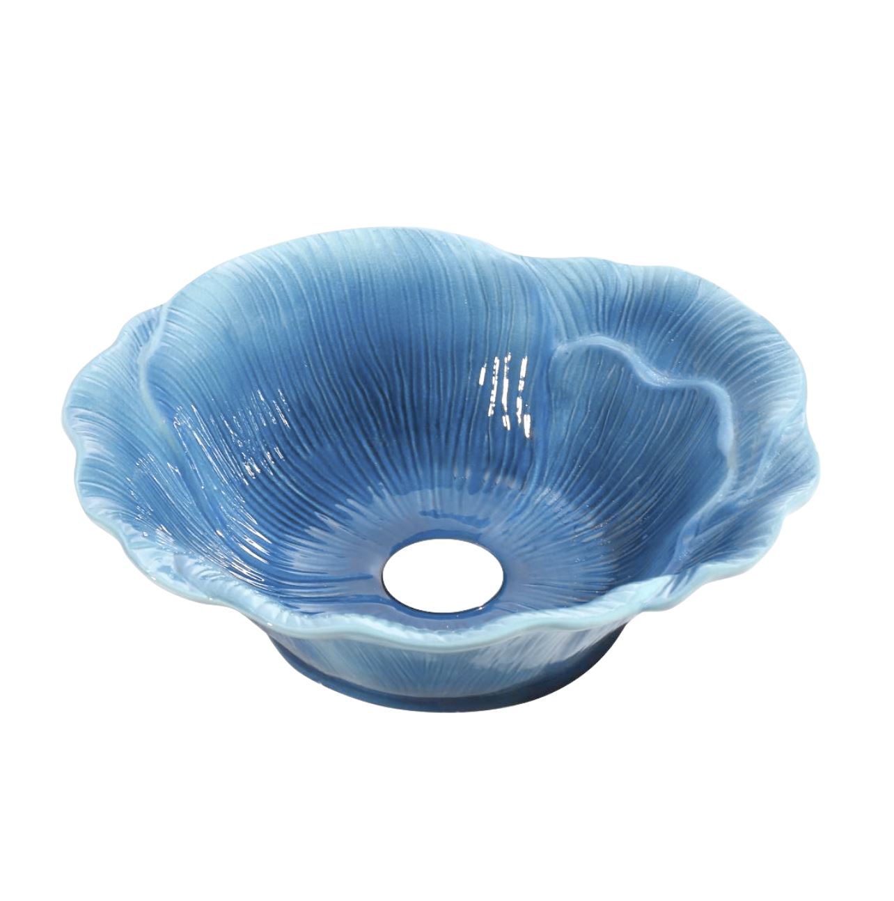 Best-Design 'Flower-Blue' Opbouw-Waskom Diam: 405Mm