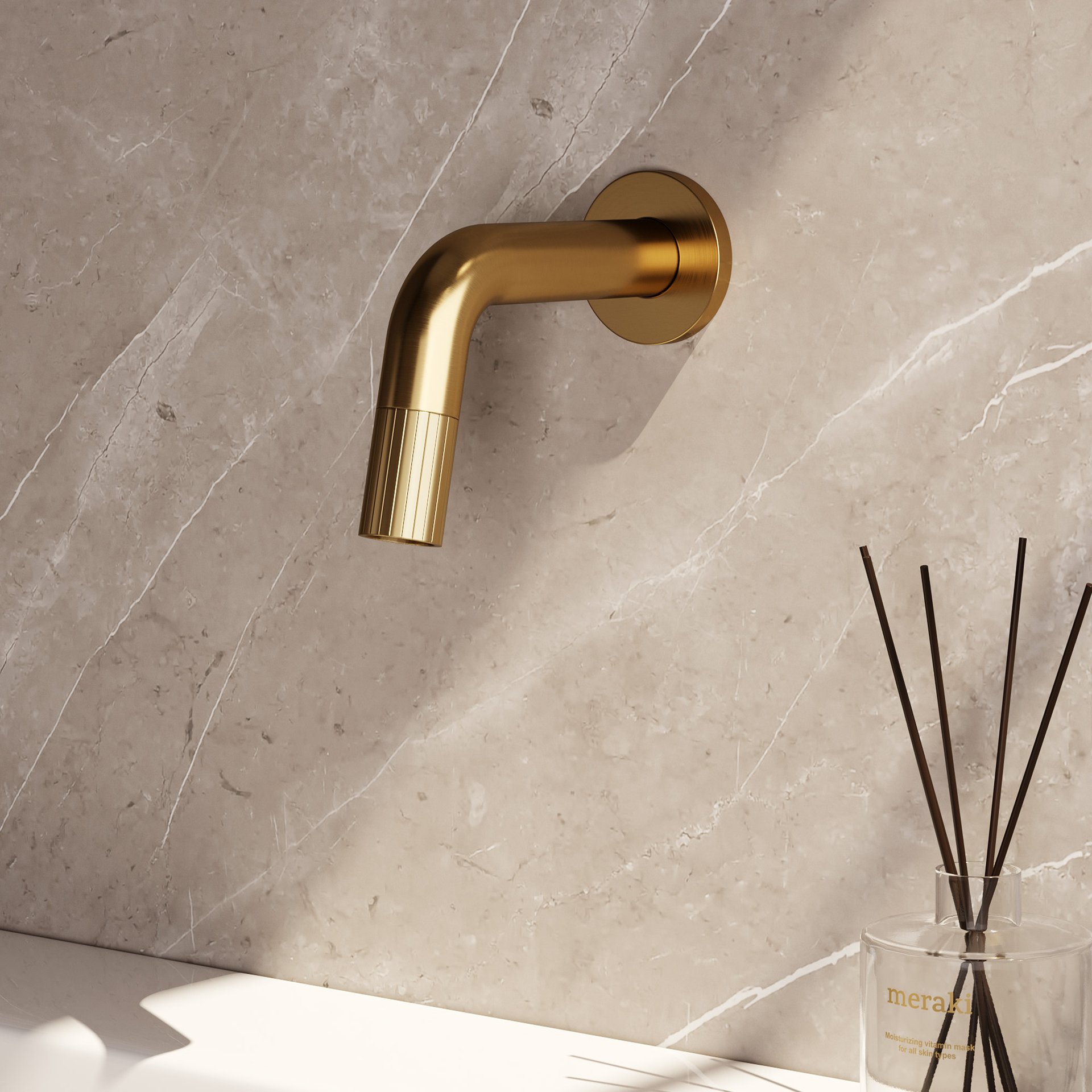 BRAUER Stripe inbouw fonteinkraan inkortbaar goud geborsteld PVD