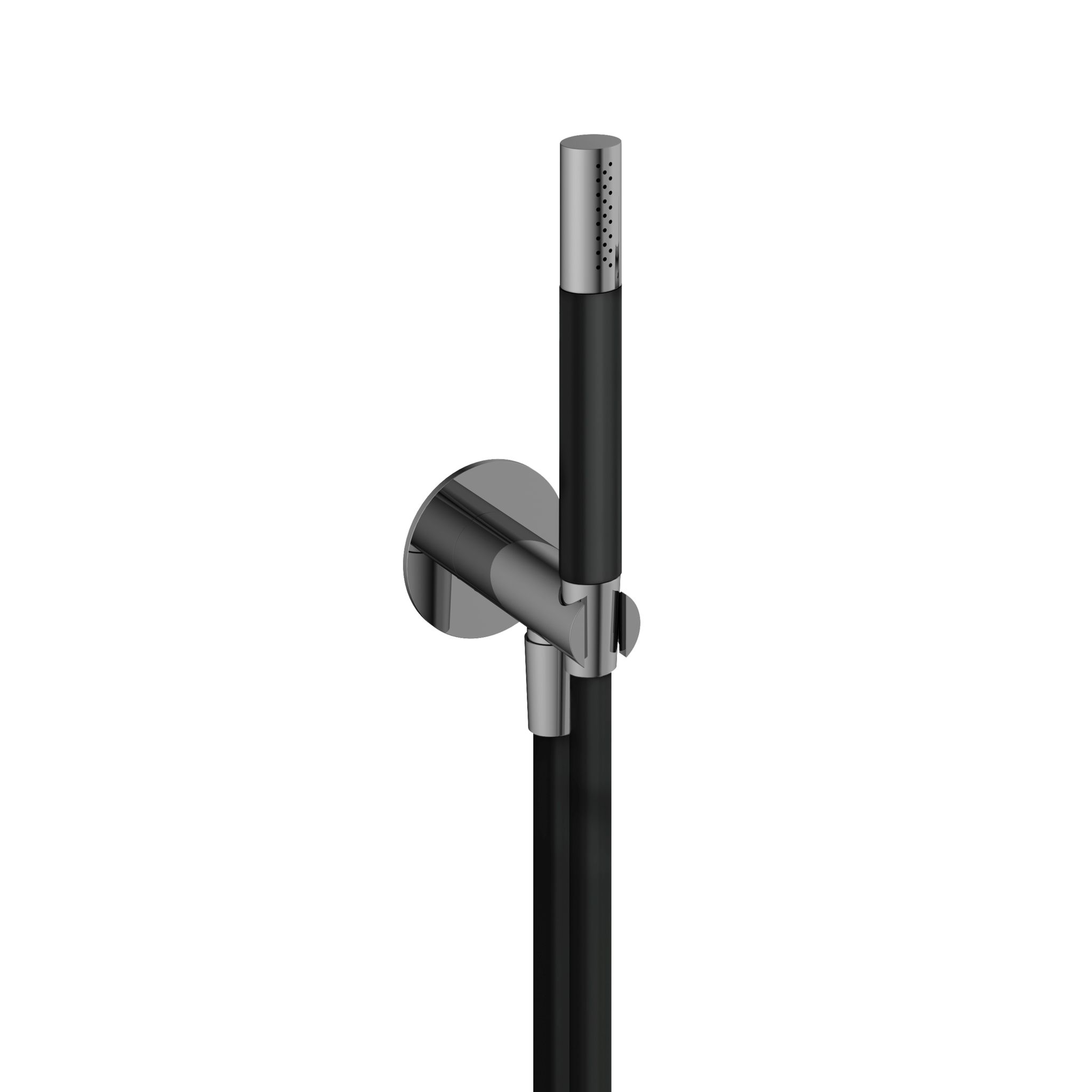 Hotbath Cobber Staafhanddouche Met Wandsteun, Muuruitslaat En Doucheslang 150cm Zwart Chroom