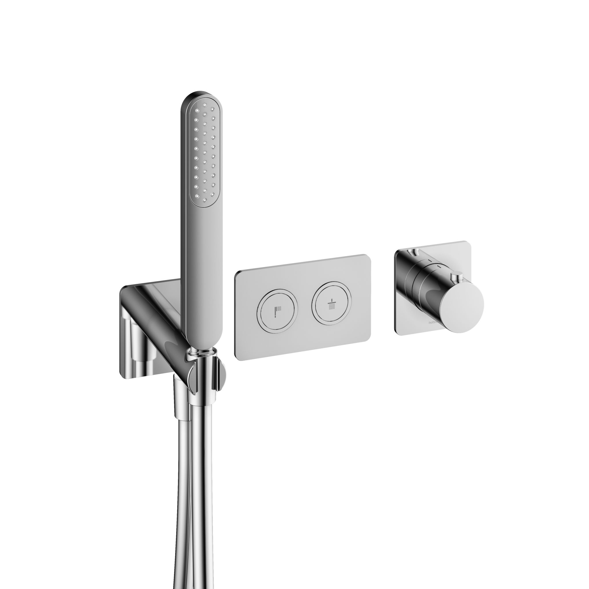 Hotbath Gal Afbouwdeel - Inbouw Thermostaatkraan Met 2 Pushbuttons En Handdouche Chroom