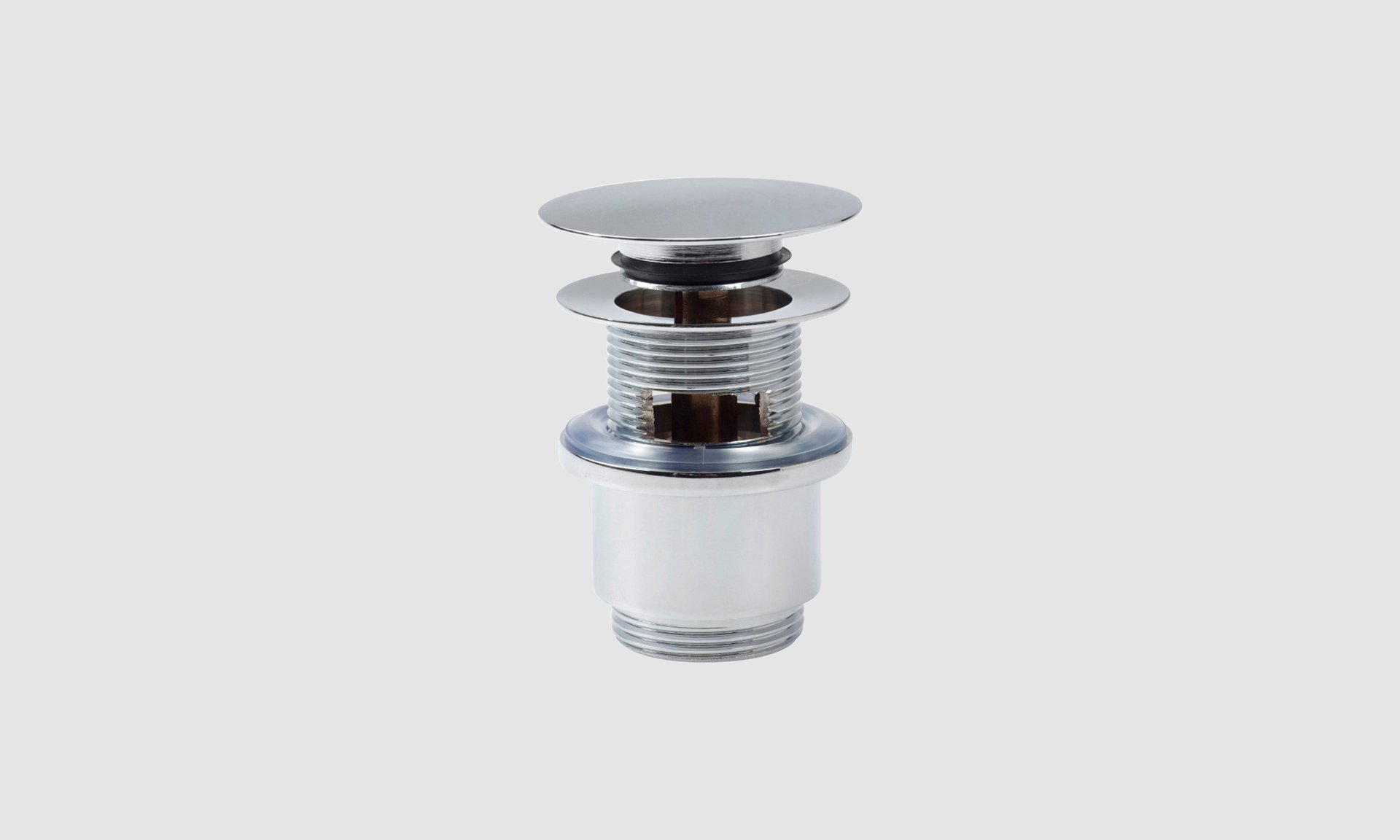Clou InBe Stop/Go Afvoerplug met Platte Afdek met Overloop Rond 6.8 cm Chroom