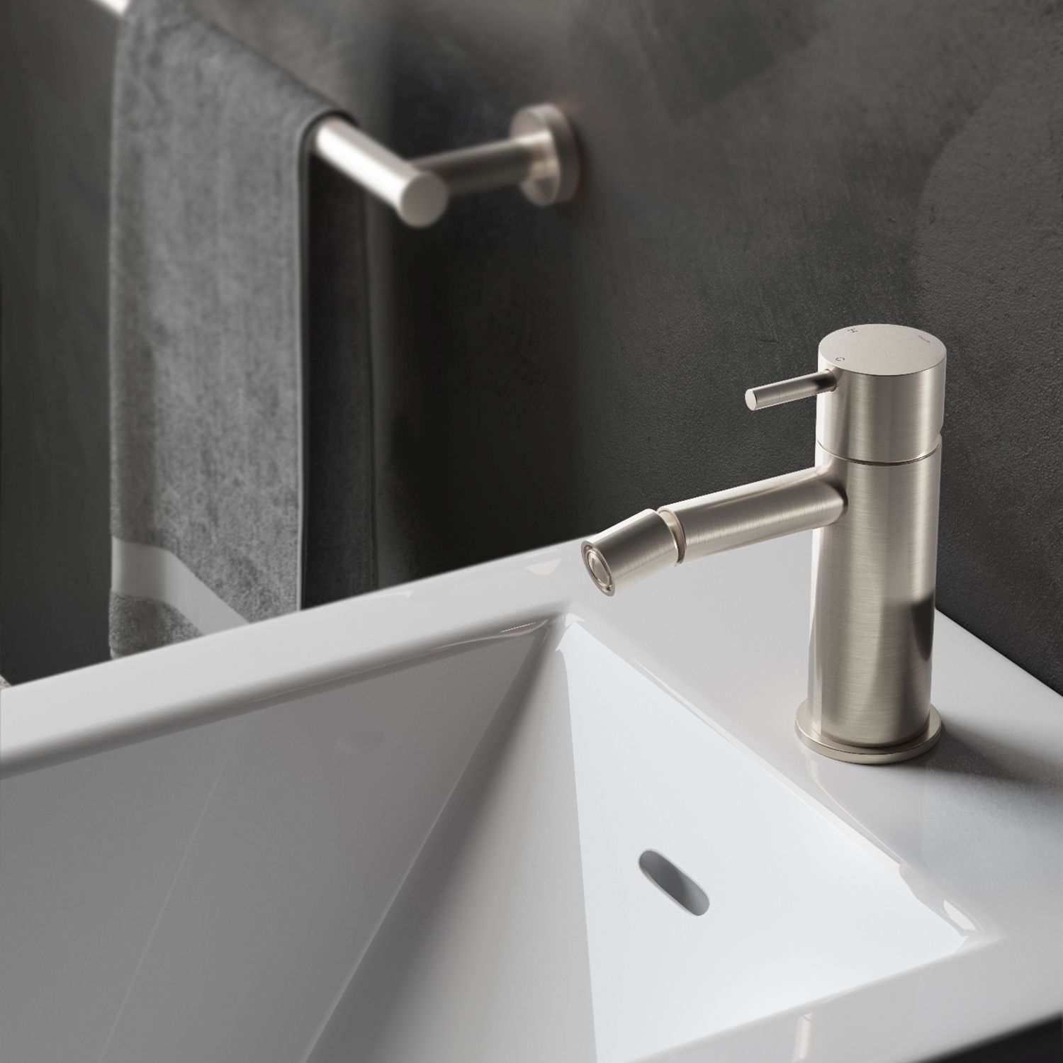 Hotbath Cobber Opbouw Bidetmengkraan Geborsteld Nikkel
