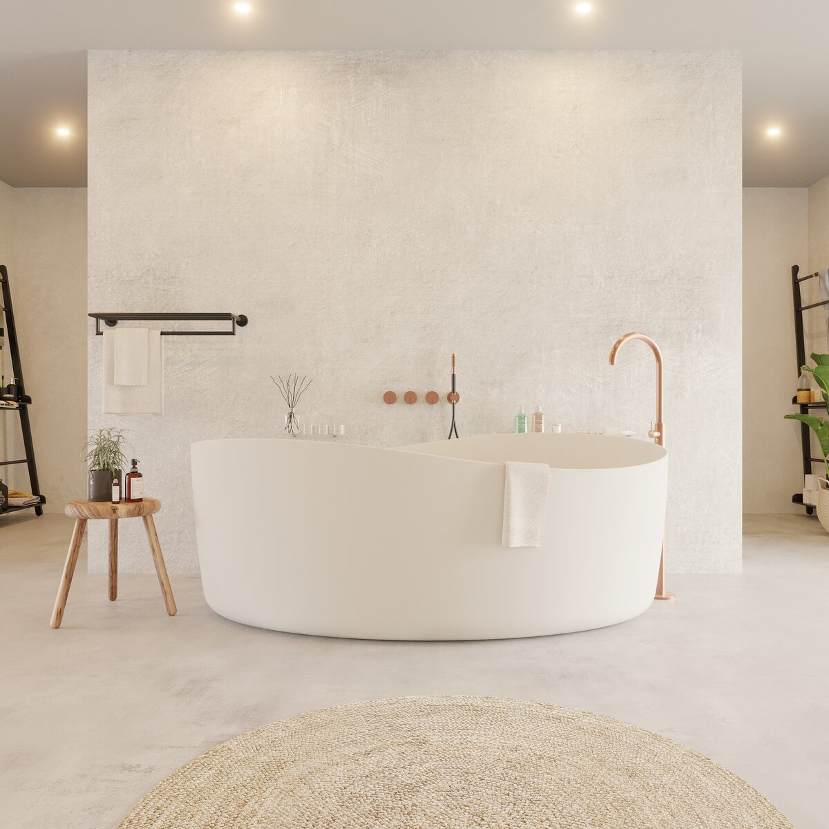Ideavit Solidharmony vrijstaand bad 175x100cm Solid surface mat wit